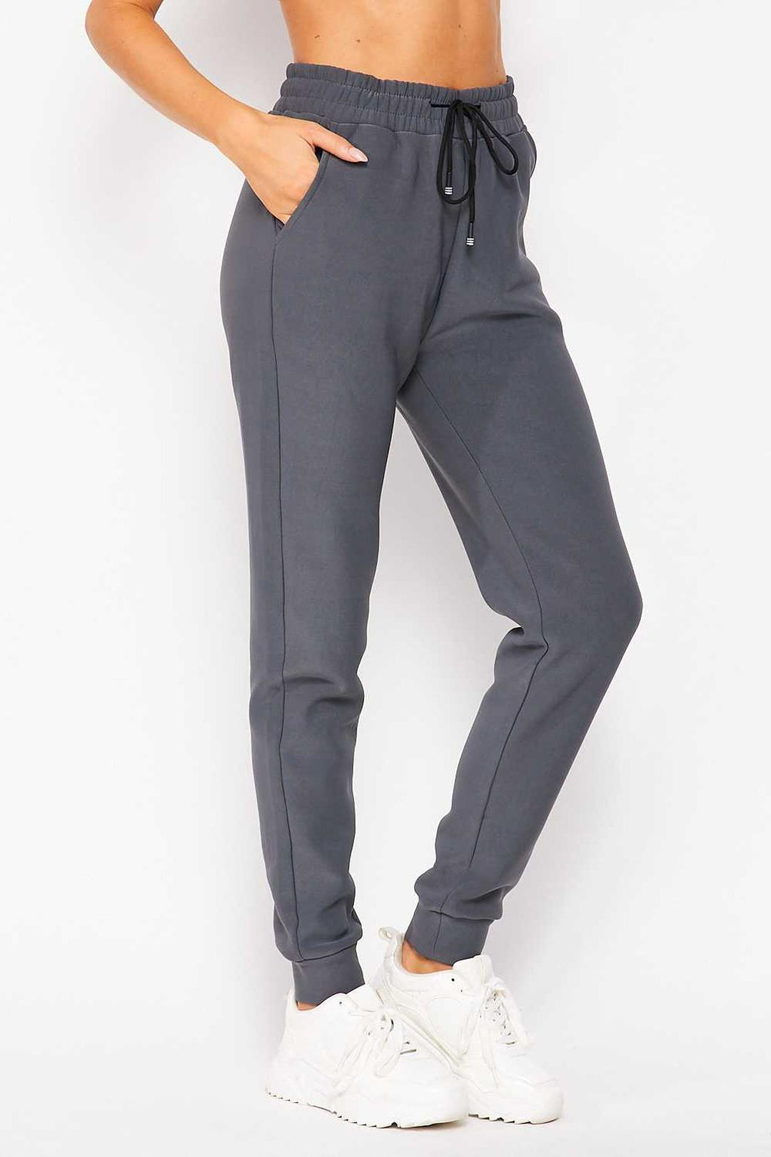 Scuba Solid Fur Lined Jogger with Drawstring
