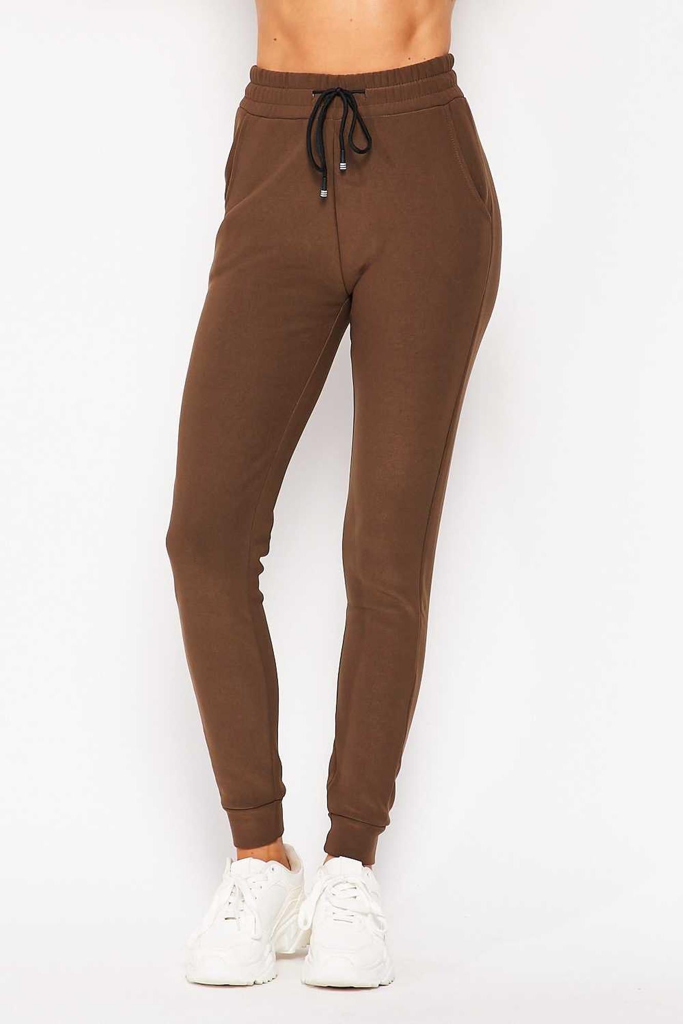 Scuba Solid Fur Lined Jogger with Drawstring