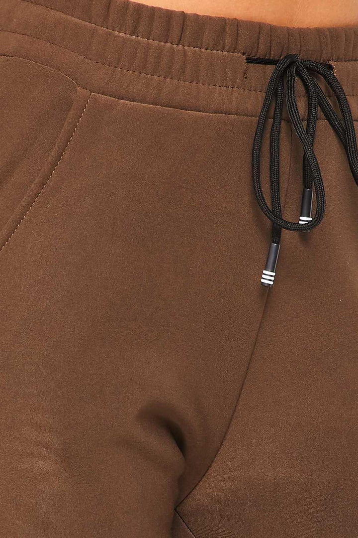 Scuba Solid Fur Lined Jogger with Drawstring