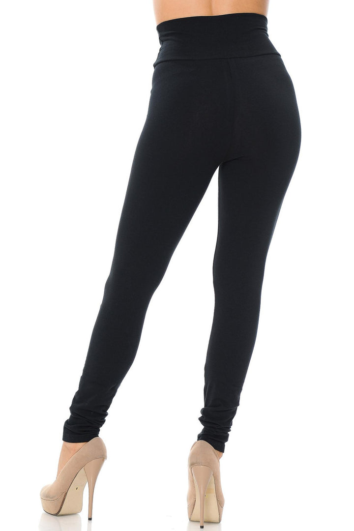 High Waisted Cotton Leggings - Imported