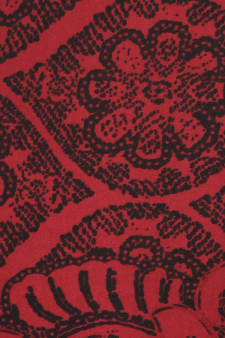 Buttery Soft Rouge Leaf Leggings (One Size Regular,Red)