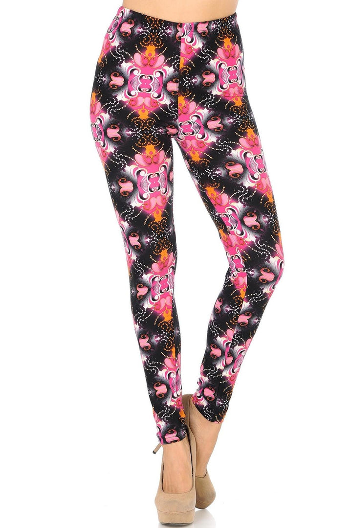 Buttery Soft Fuchsia Shangri-La Leggings (One Size Regular,Fuchsia)