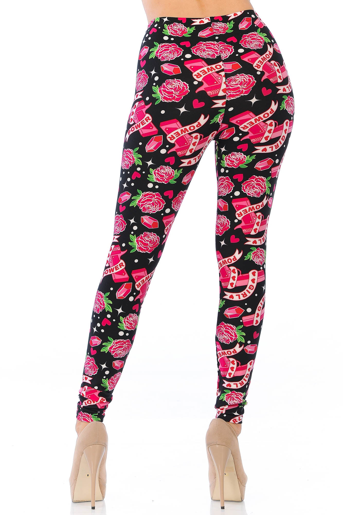 Buttery Soft Girl Power Leggings (One Size Regular,Fuchsia)