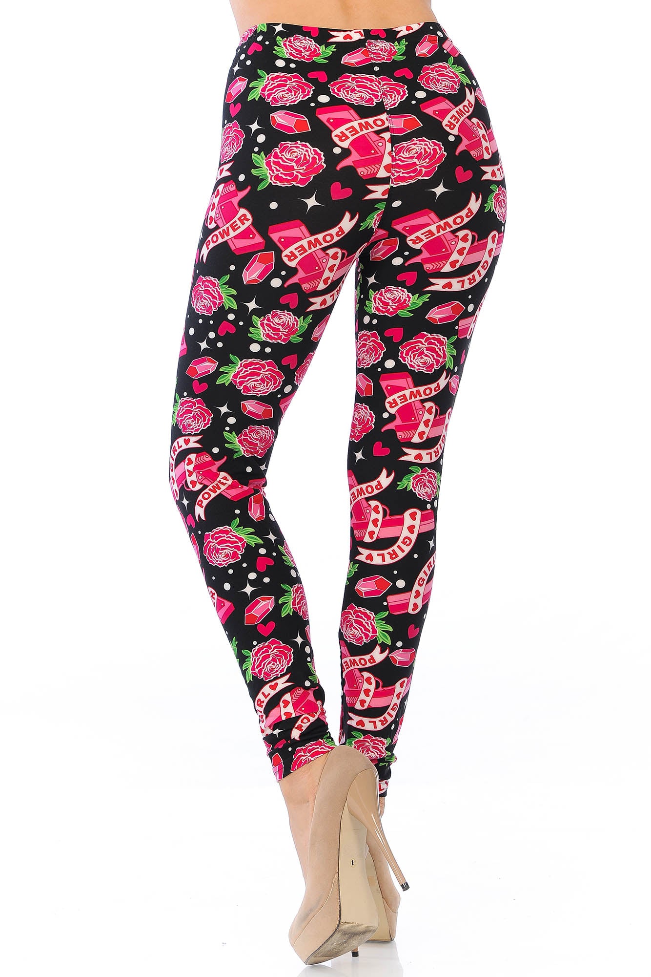 Buttery Soft Girl Power Leggings (One Size Regular,Fuchsia)