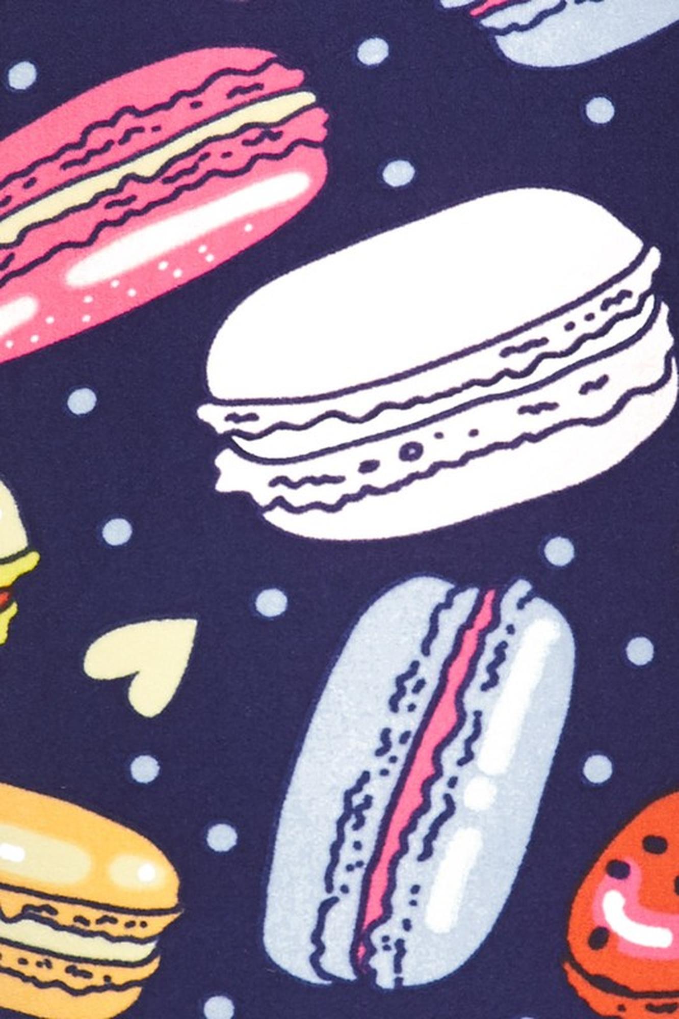 Buttery Smooth Colorful Macaroons Leggings (One Size Regular,Navy)