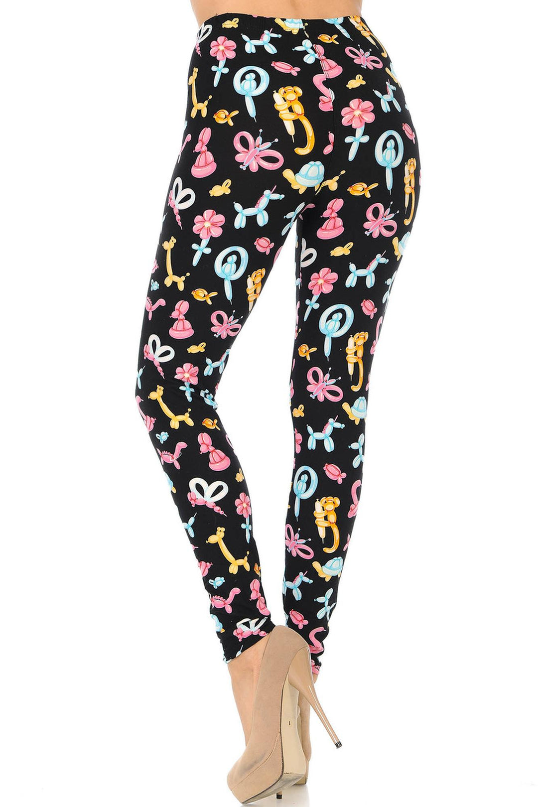 Buttery Soft Animal Balloon Leggings (One Size Regular,Pink)