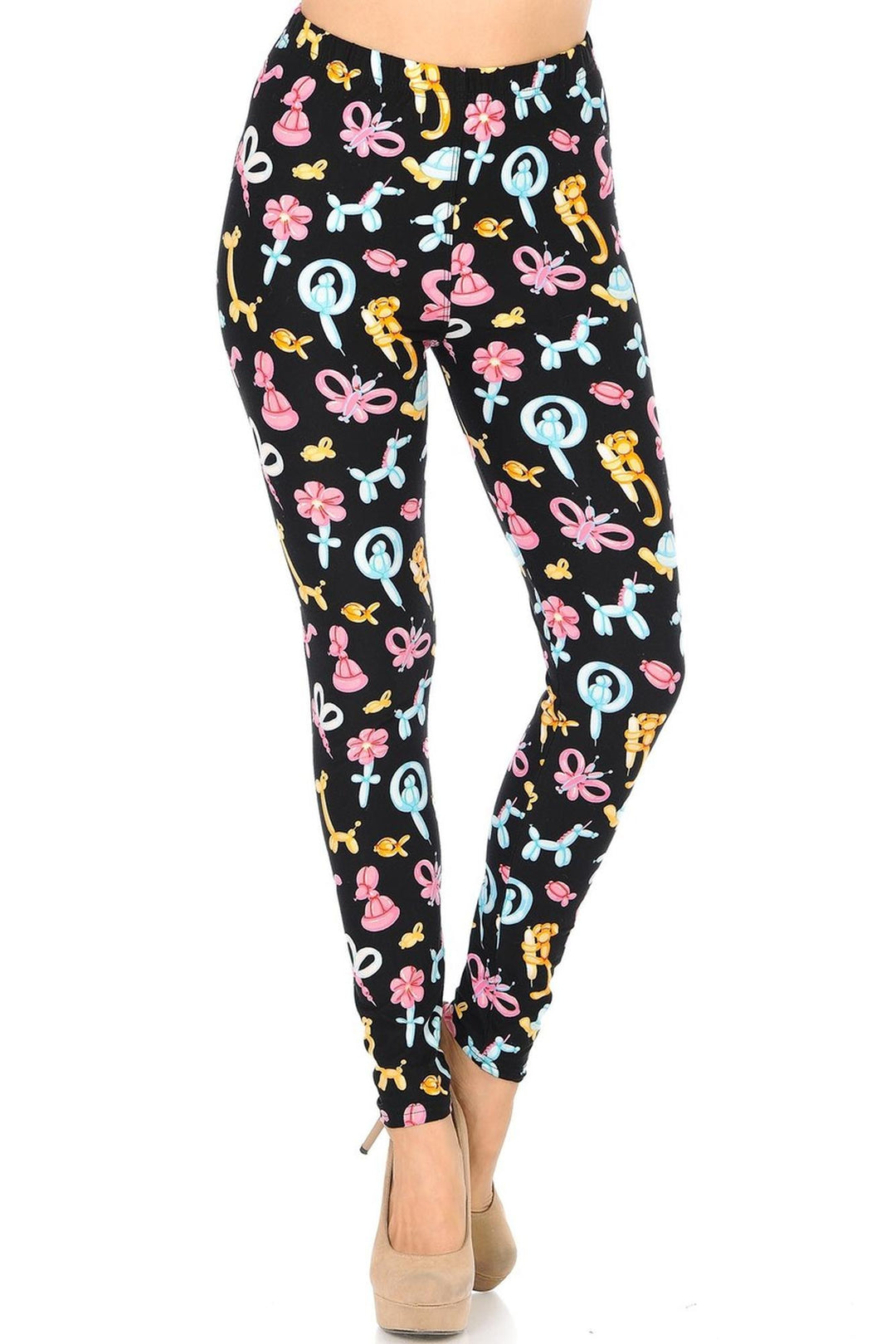 Buttery Soft Animal Balloon Leggings (One Size Regular,Pink)