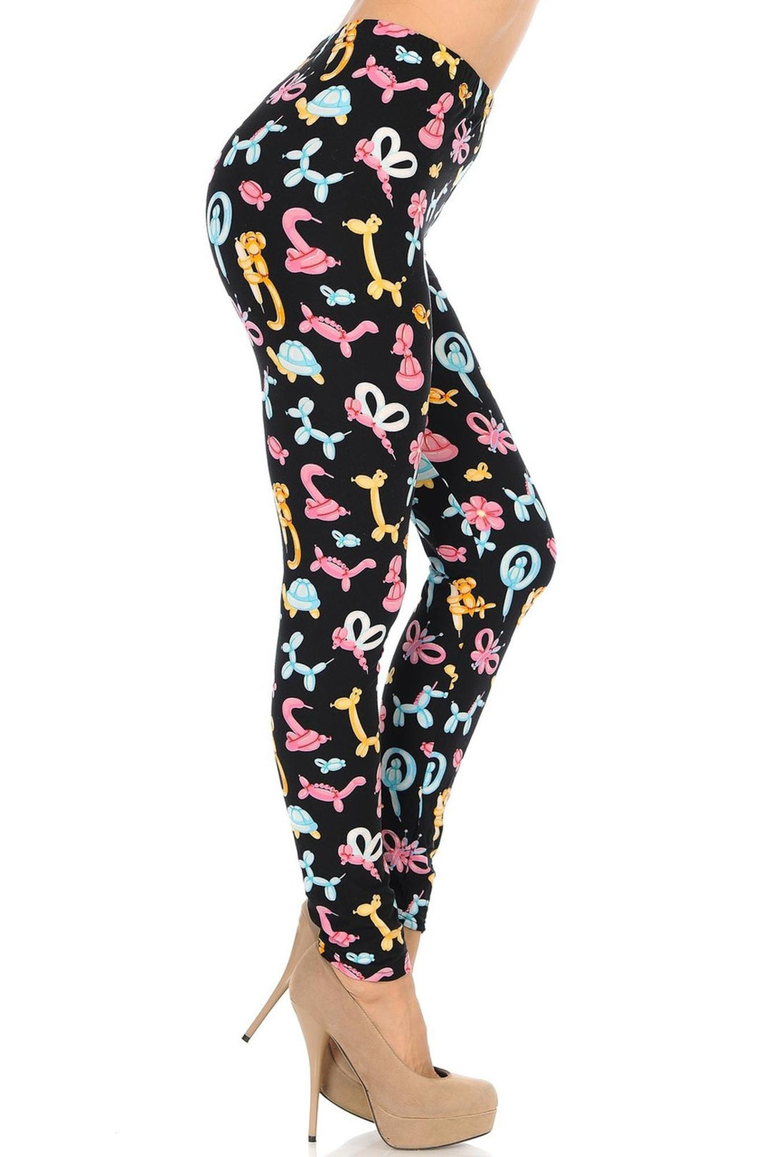 Buttery Soft Animal Balloon Leggings (One Size Regular,Pink)