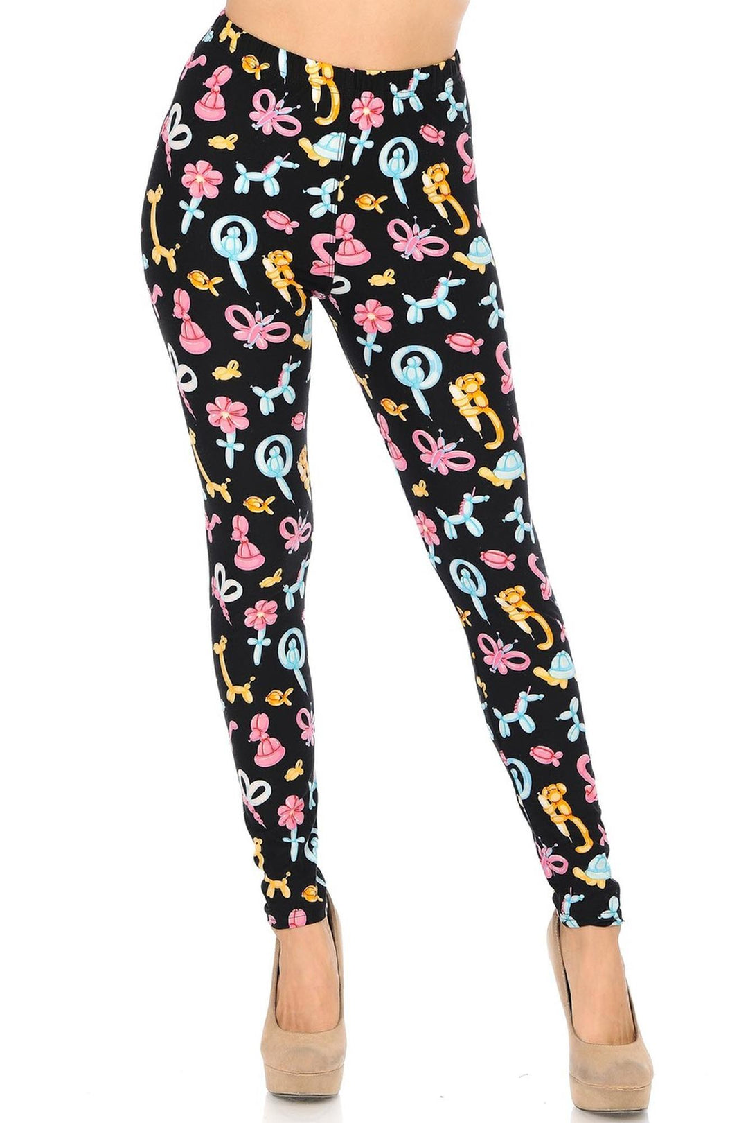 Buttery Soft Animal Balloon Leggings (One Size Regular,Pink)