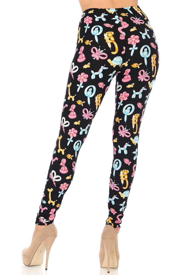 Buttery Soft Animal Balloon Leggings (One Size Regular,Pink)