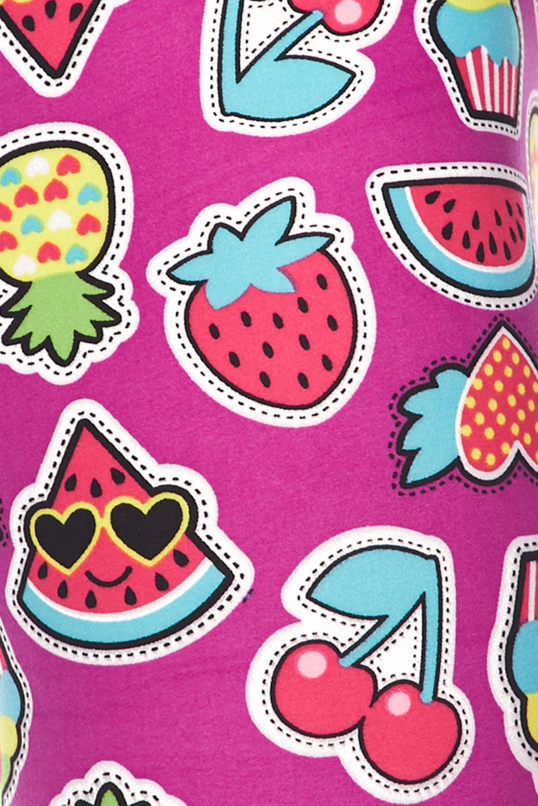 Buttery Soft Cartoon Fruit Leggings (One Size Regular,Fuchsia)