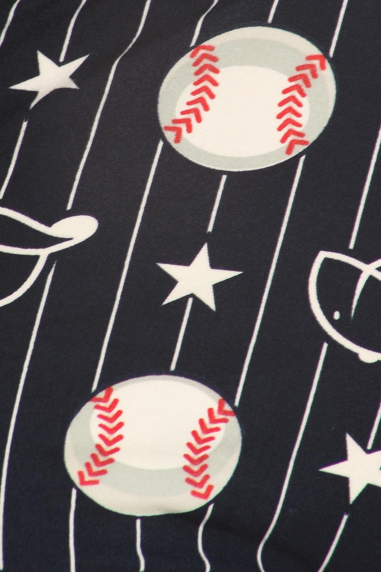 Buttery Soft I Love Baseball Leggings (One Size Regular,Navy)