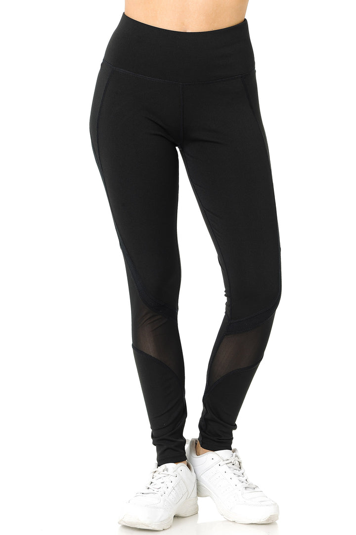 Premium Panel Mesh Sport Workout Leggings