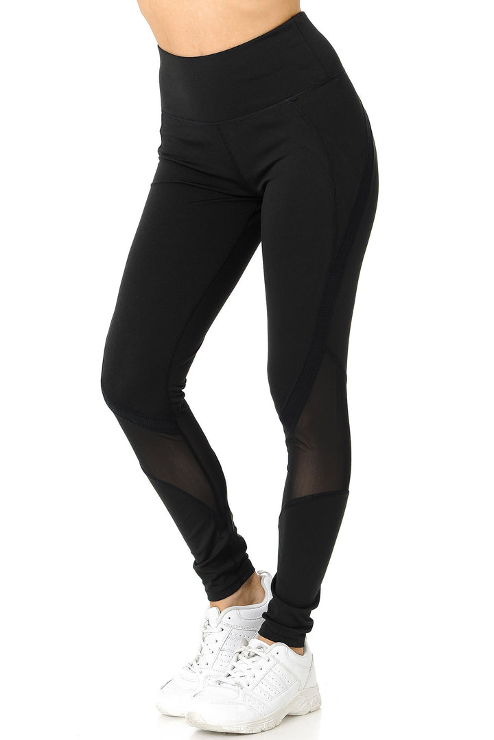 Premium Panel Mesh Sport Workout Leggings