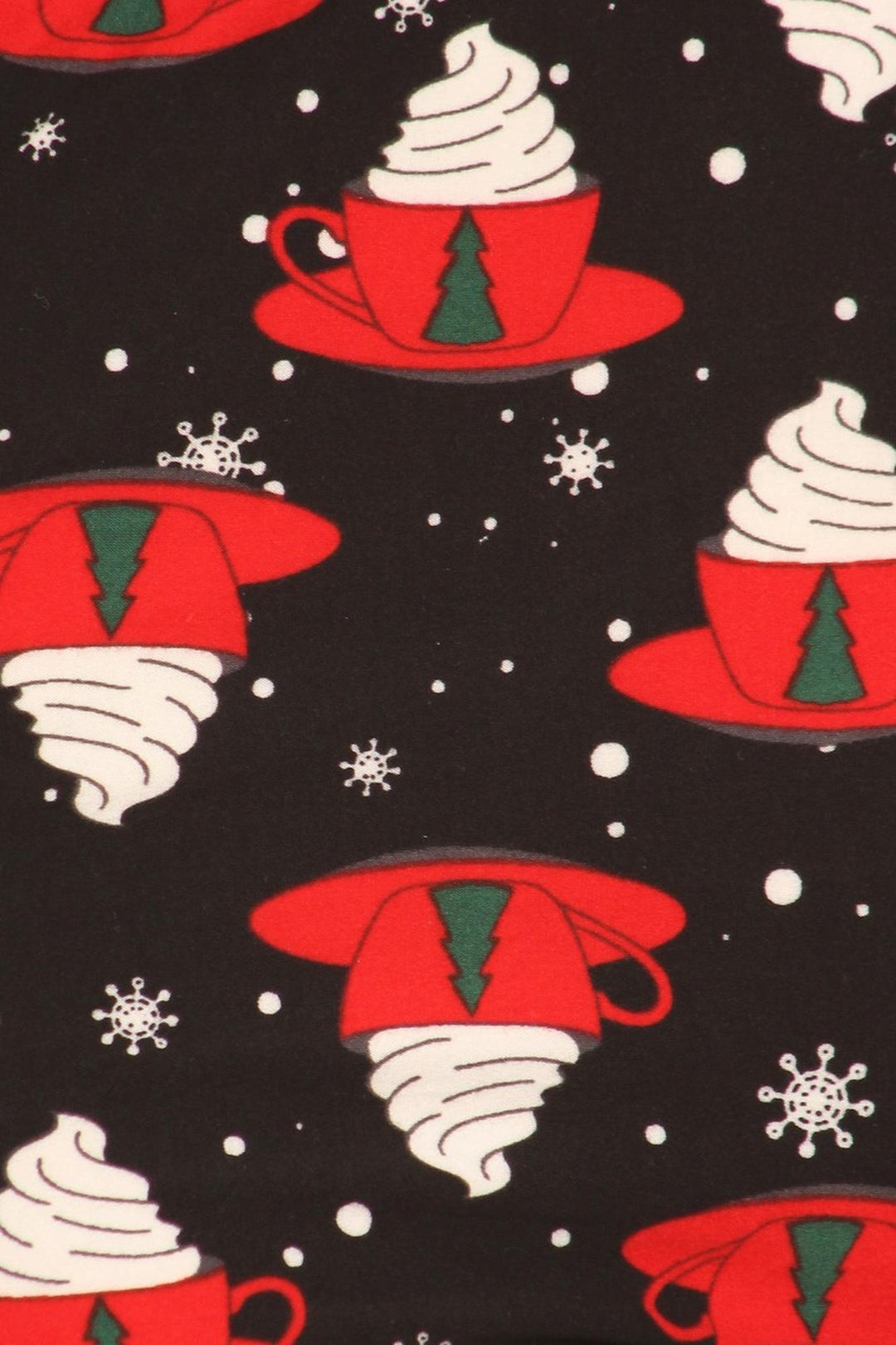 Buttery Soft Mocha Cappuccino Christmas Leggings (One Size Regular,Black)