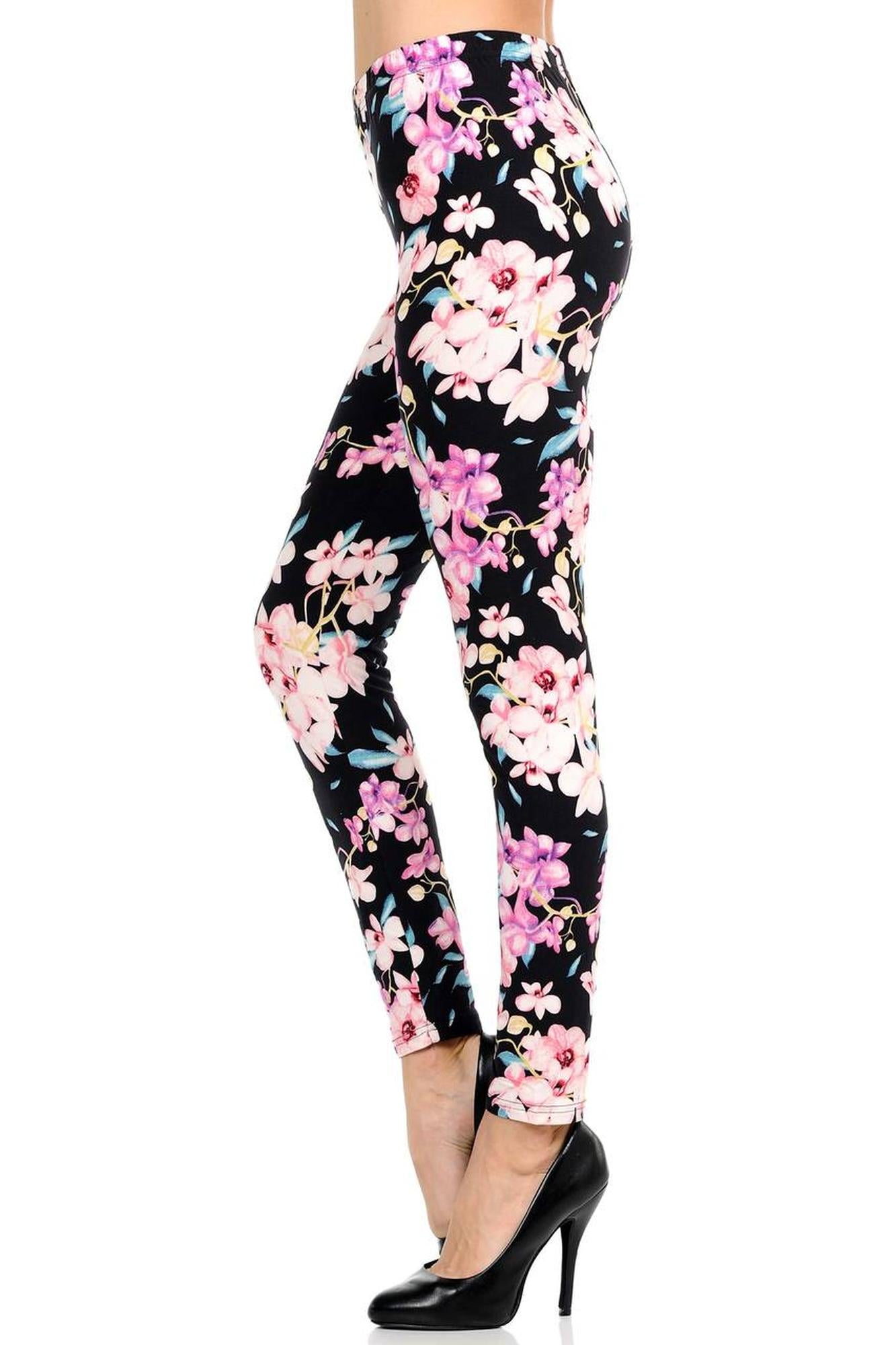 World of Leggings Buttery Soft Pretty in Pink Floral Leggings