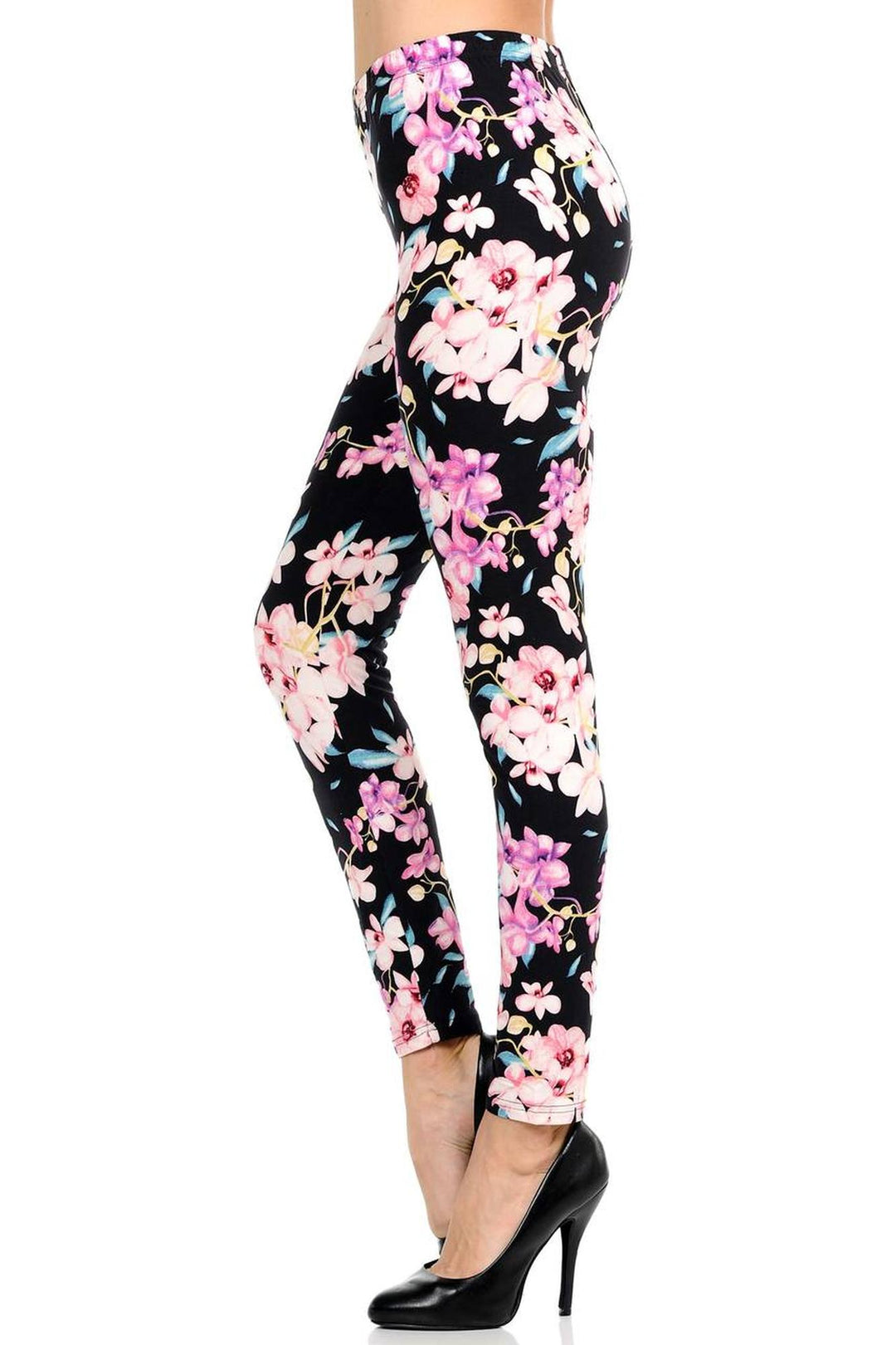 World of Leggings Buttery Soft Pretty in Pink Floral Leggings