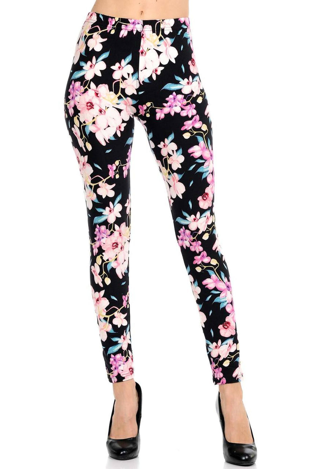 World of Leggings Buttery Soft Pretty in Pink Floral Leggings