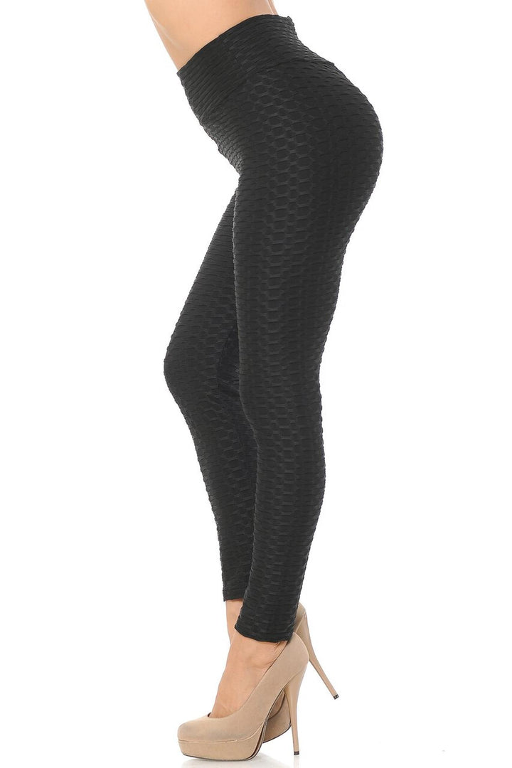 Scrunch Butt Textured High Waisted Leggings - Tiktok Leggings