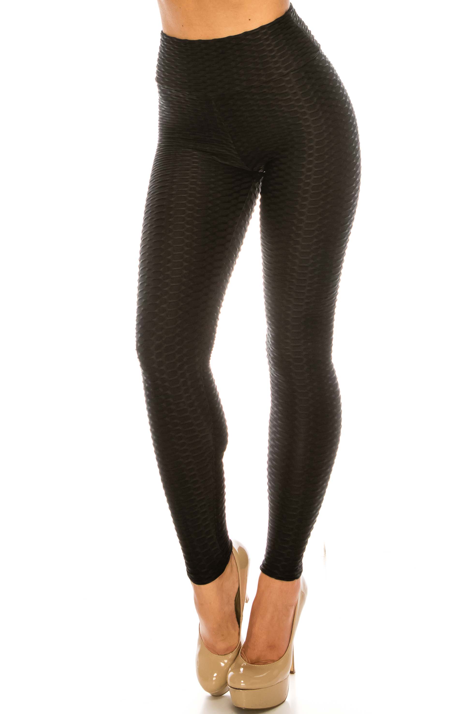 Scrunch Butt Textured High Waisted Leggings - Tiktok Leggings