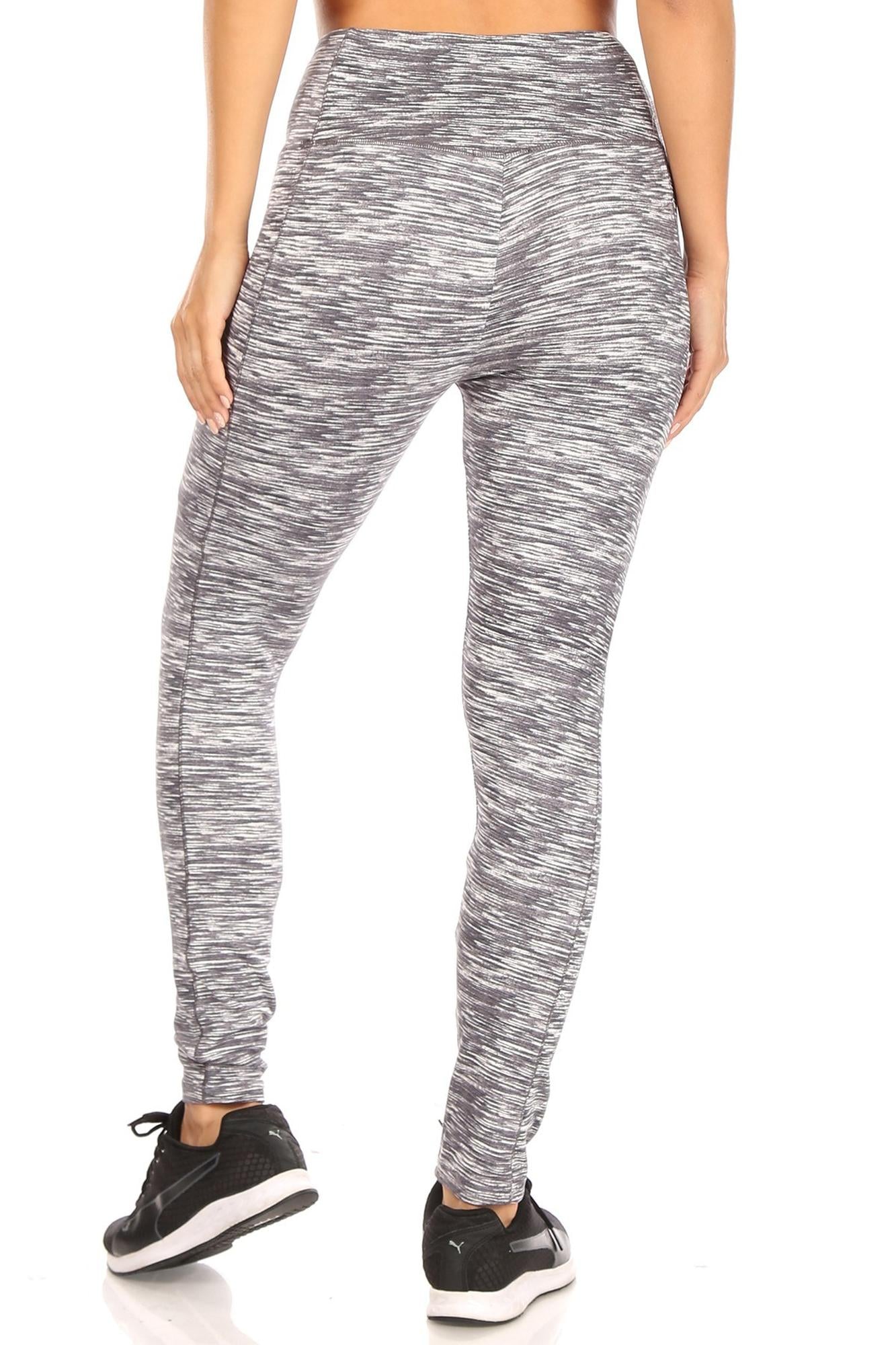 Tummy Sculpting Light Fleece Heathered Sport Leggings