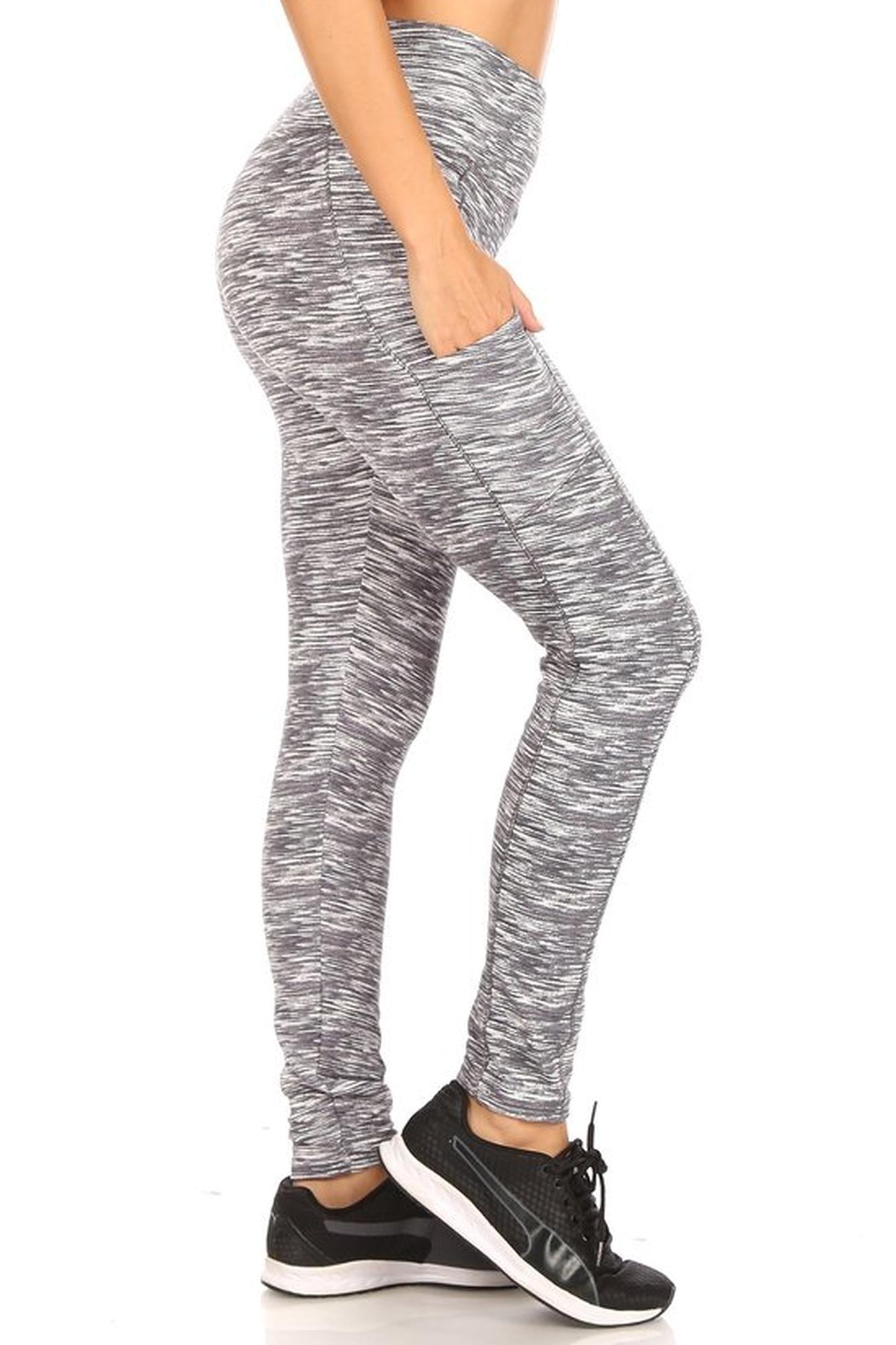 Tummy Sculpting Light Fleece Heathered Sport Leggings