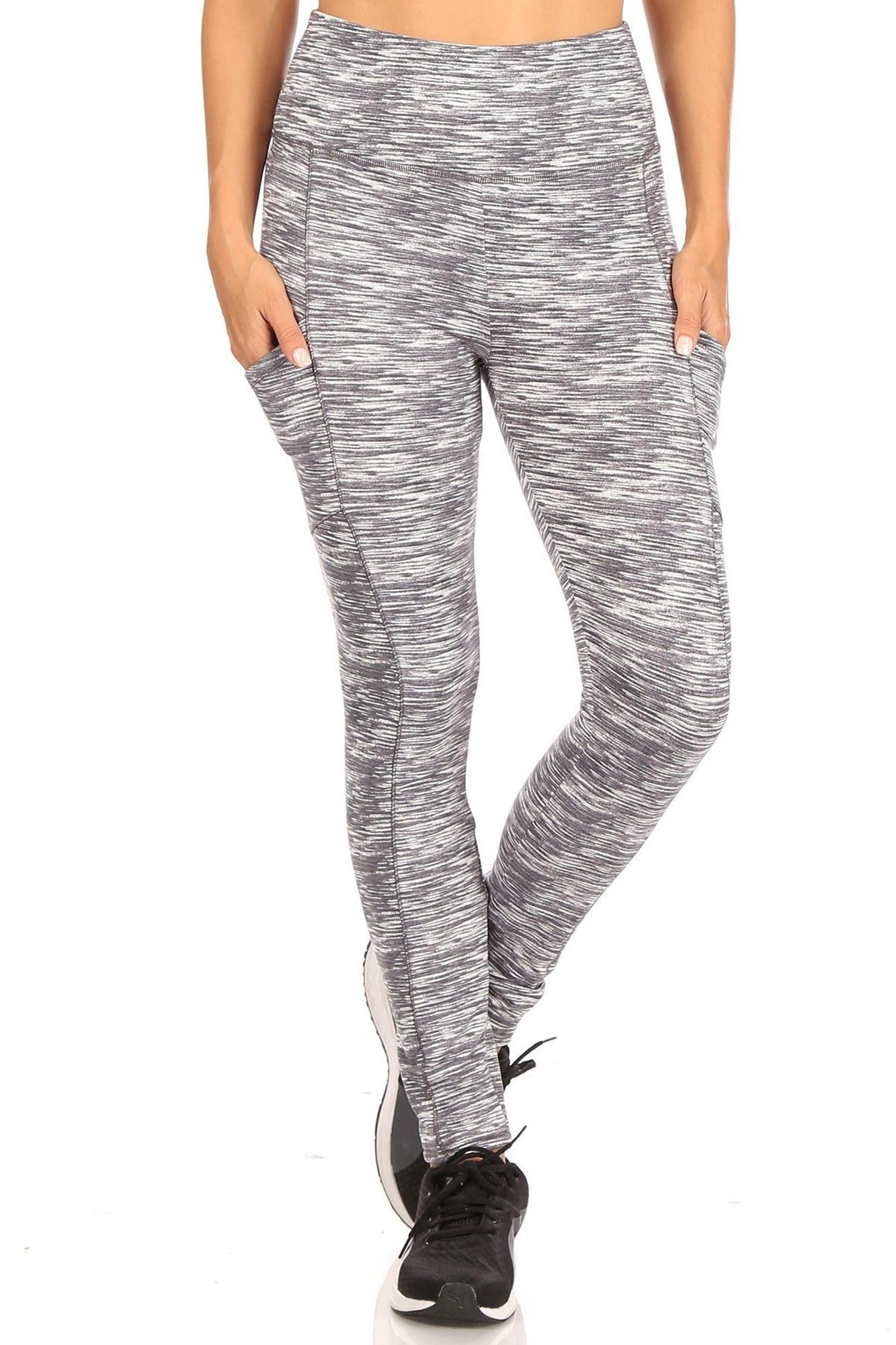 Tummy Sculpting Light Fleece Heathered Sport Leggings