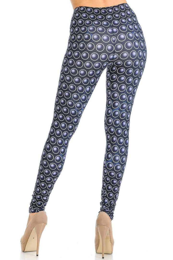 Creamy Soft Premium Women's Leggings 3D Polka Dots Regular Size, High Rise, Stretchy & Breathable, Comfortable Fit - by USA Fashion