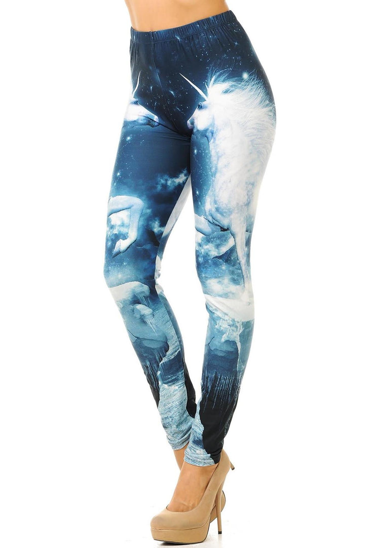 Creamy Soft Premium Women's Leggings Epic Unicorn Regular Size, High Rise, Stretchy & Breathable, Comfortable Fit - by USA Fashion