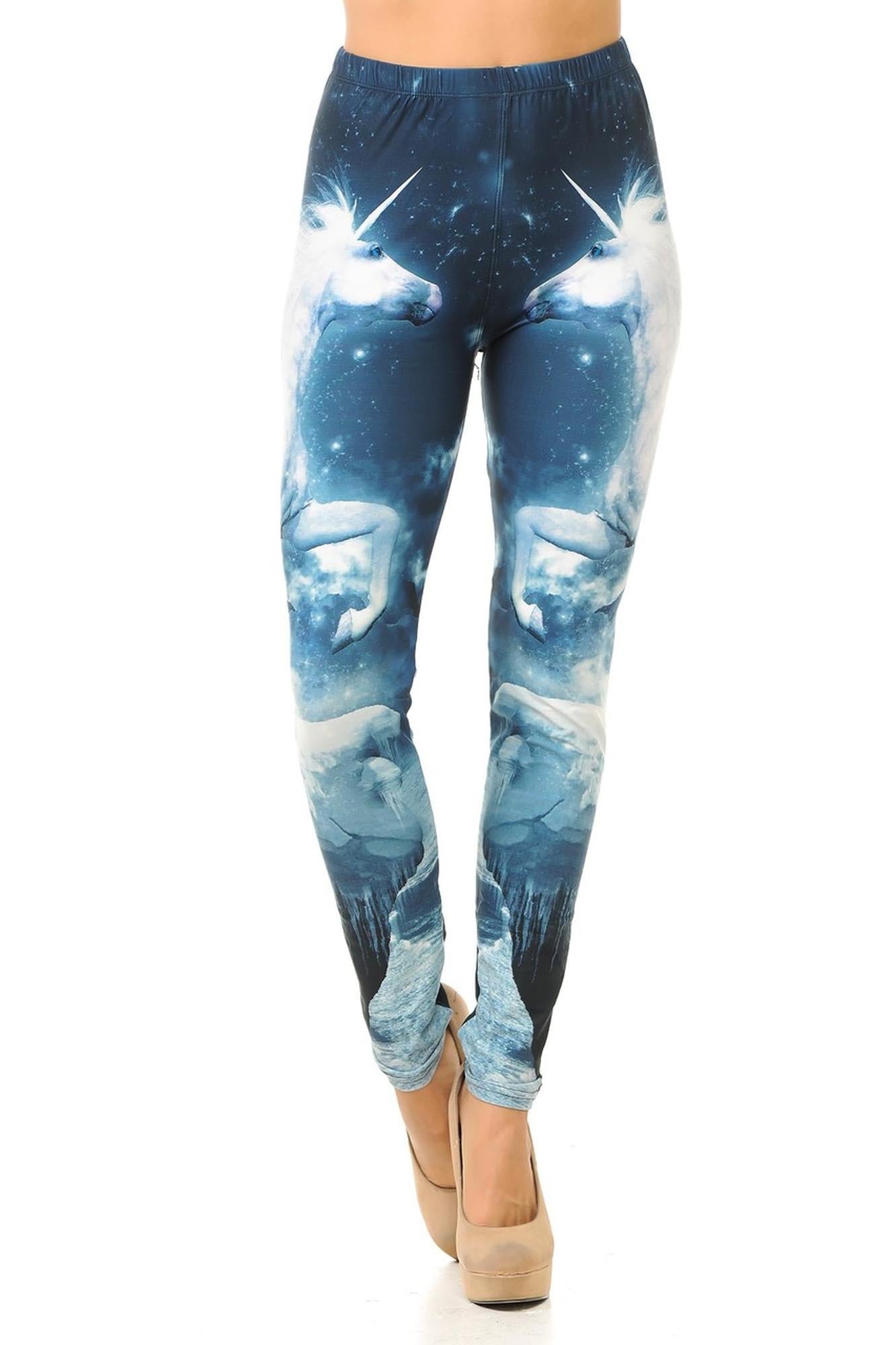 Creamy Soft Premium Women's Leggings Epic Unicorn Regular Size, High Rise, Stretchy & Breathable, Comfortable Fit - by USA Fashion