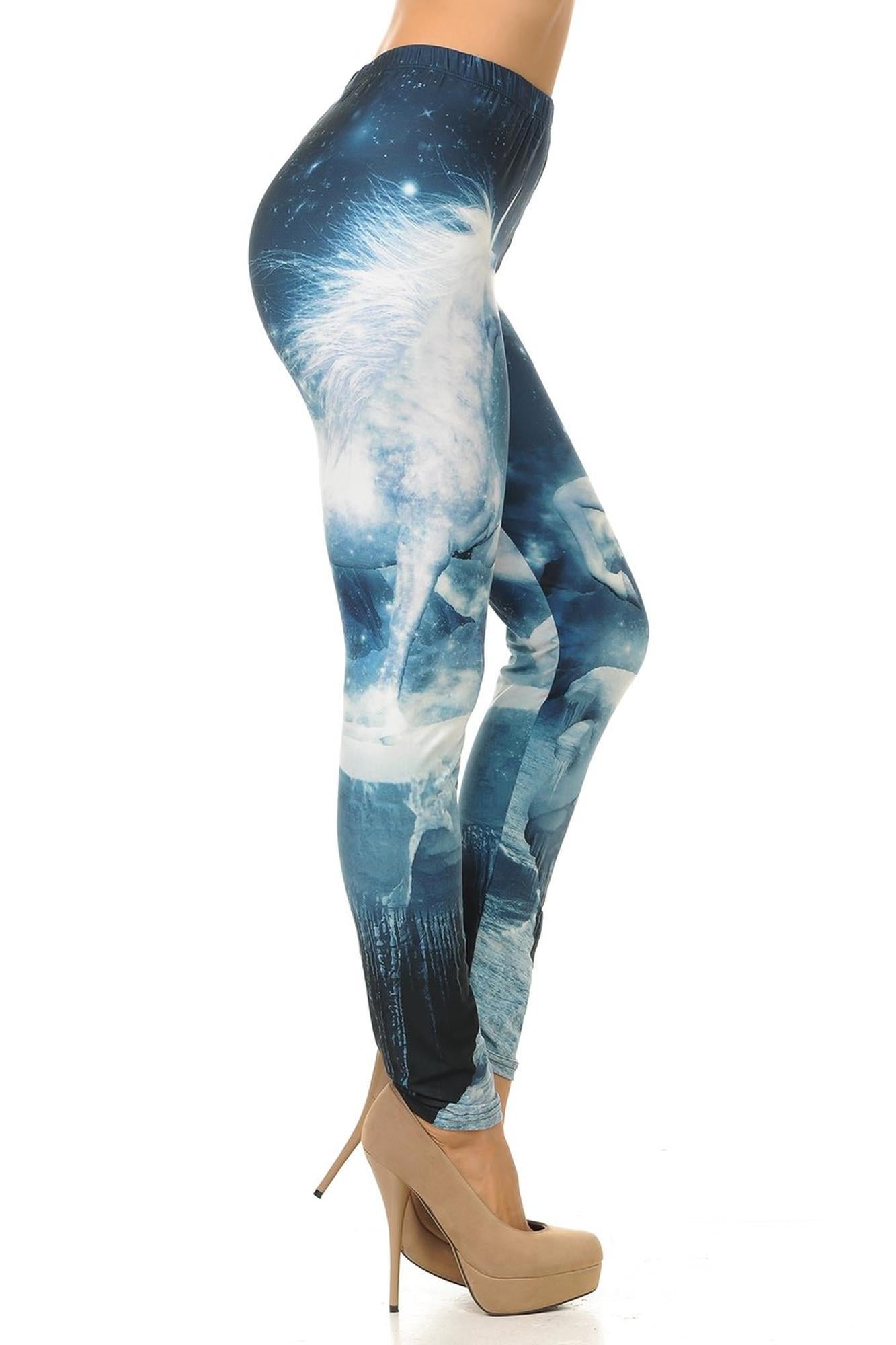 Creamy Soft Premium Women's Leggings Epic Unicorn Regular Size, High Rise, Stretchy & Breathable, Comfortable Fit - by USA Fashion