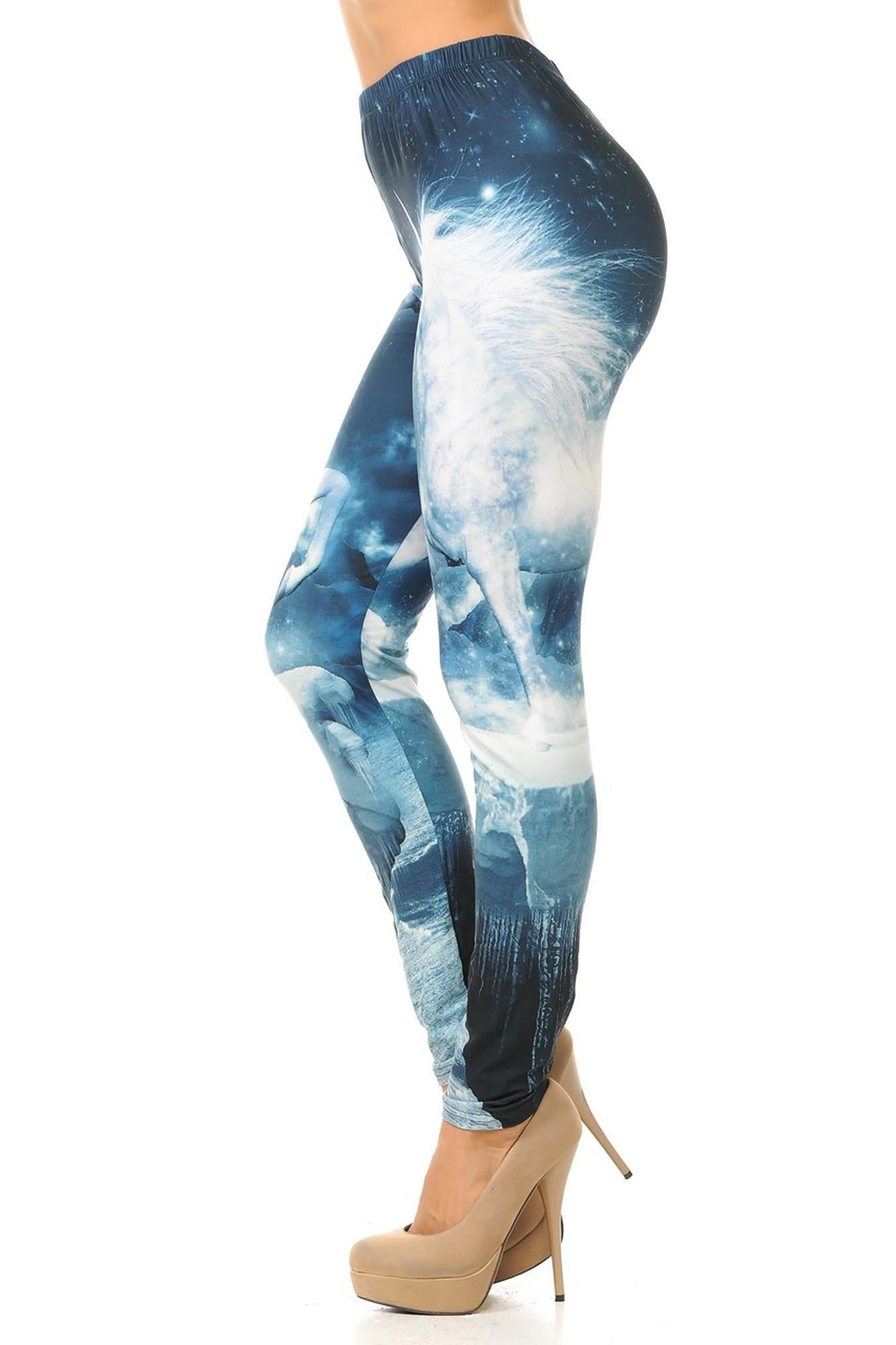 Creamy Soft Premium Women's Leggings Epic Unicorn Regular Size, High Rise, Stretchy & Breathable, Comfortable Fit - by USA Fashion