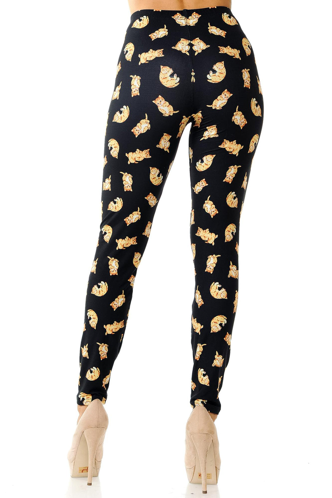 Creamy Soft Premium Women's Leggings Playful Kitty Cats Regular Size, High Rise, Stretchy & Breathable, Comfortable Fit - by USA Fashion