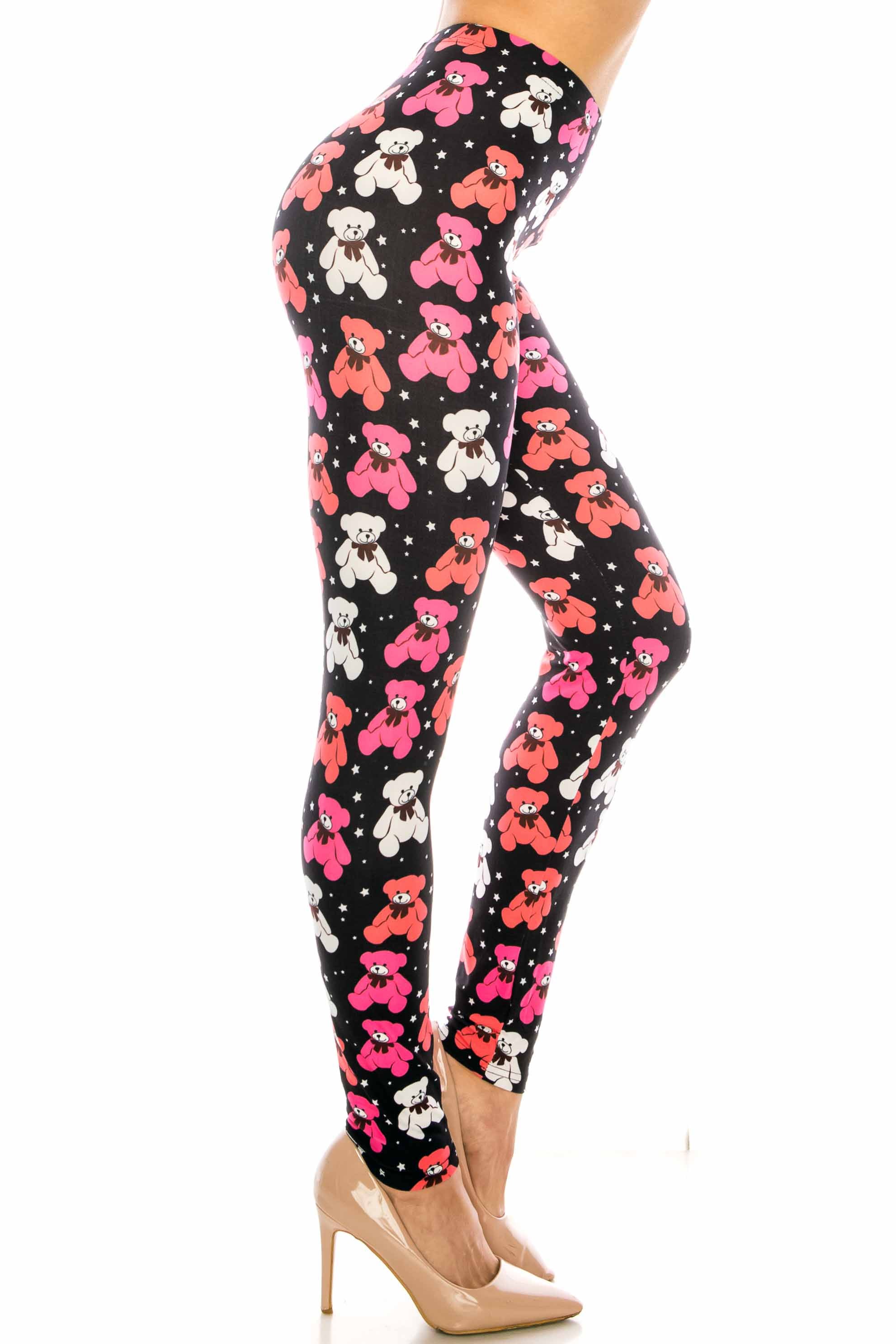 Creamy Soft Premium Women's Leggings Teddy Bear Regular Size, High Rise, Stretchy & Comfortable Fit - by USA Fashion