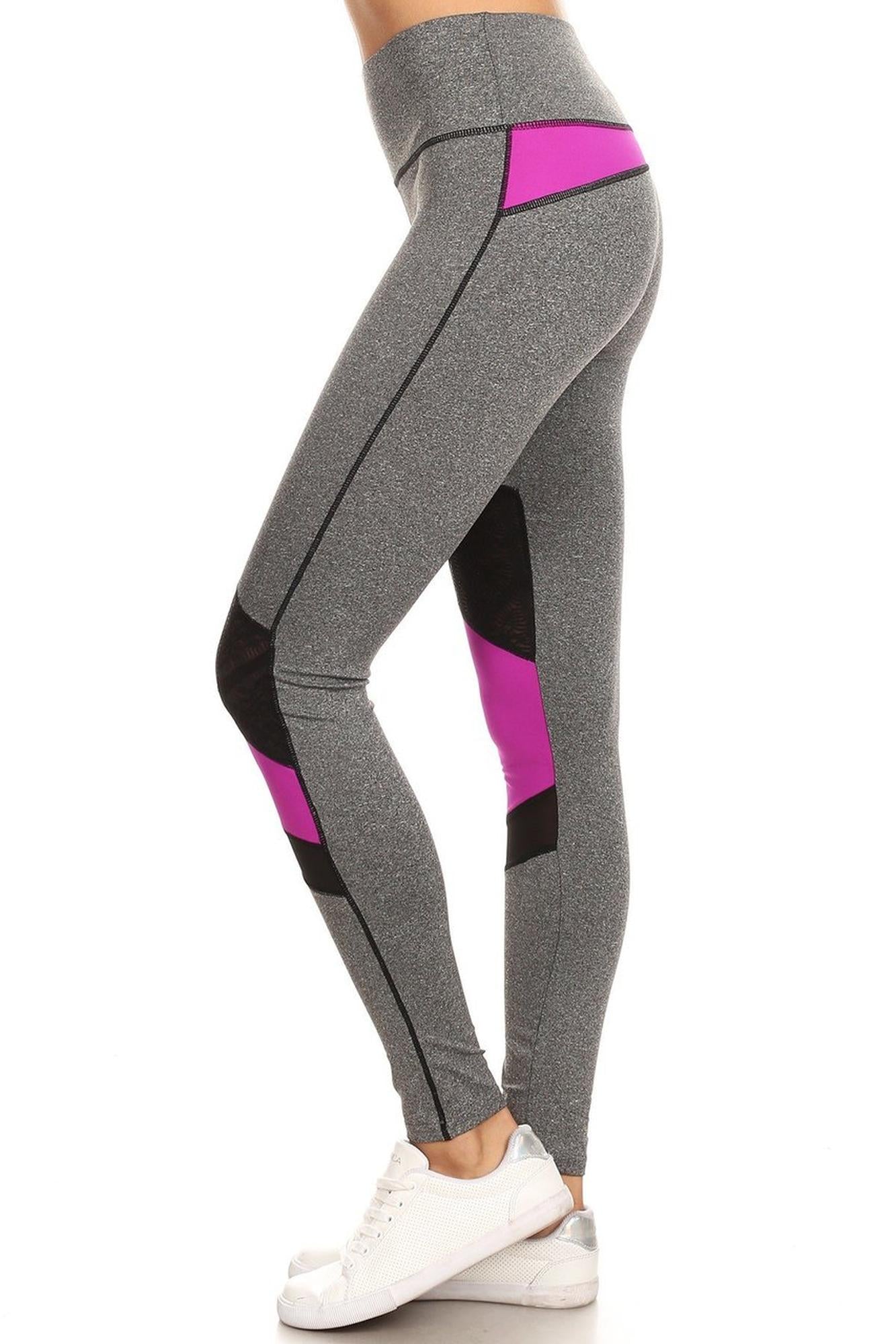 Premium Triangular Mesh Panel Workout Leggings