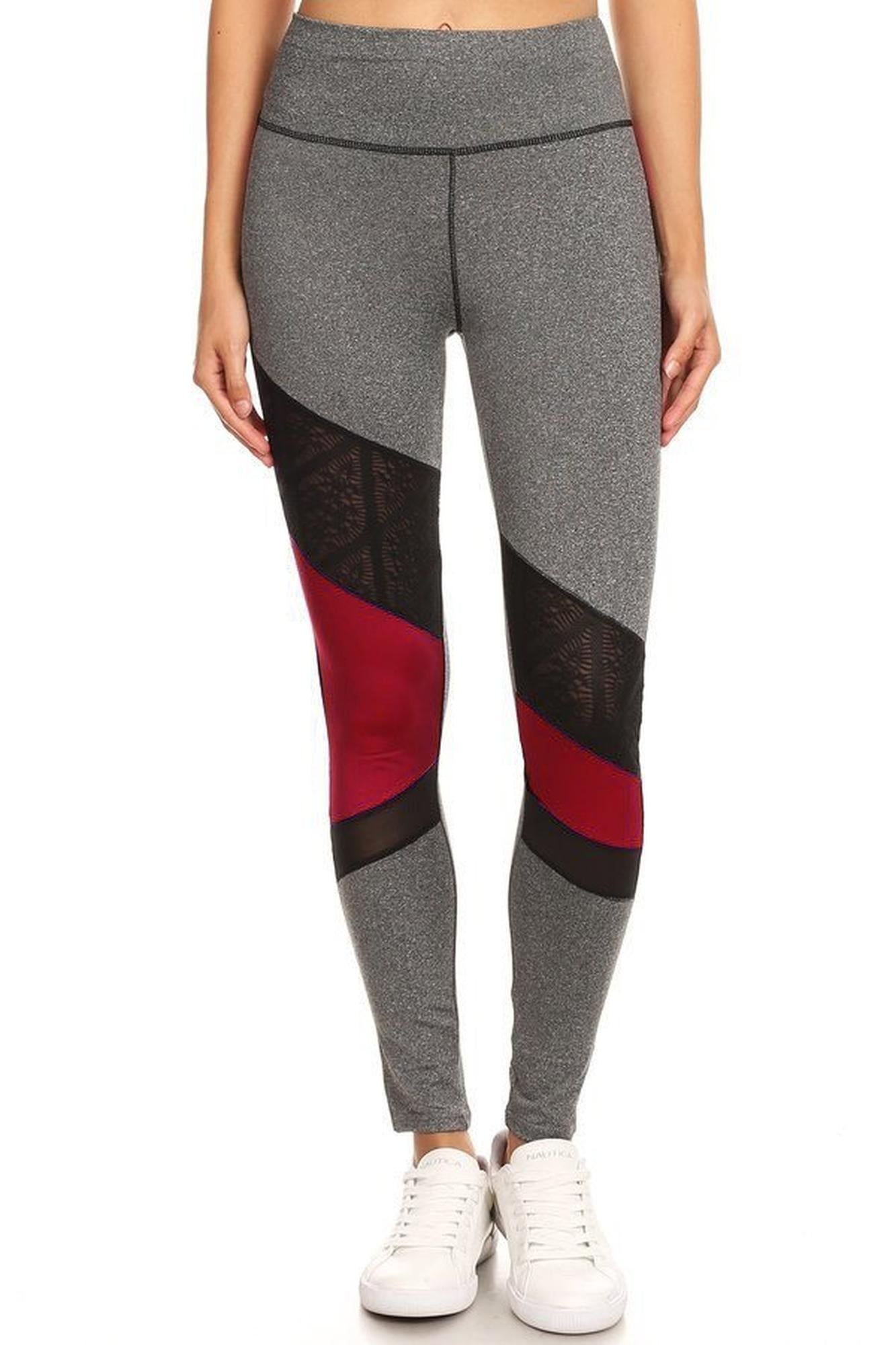 Premium Triangular Mesh Panel Workout Leggings
