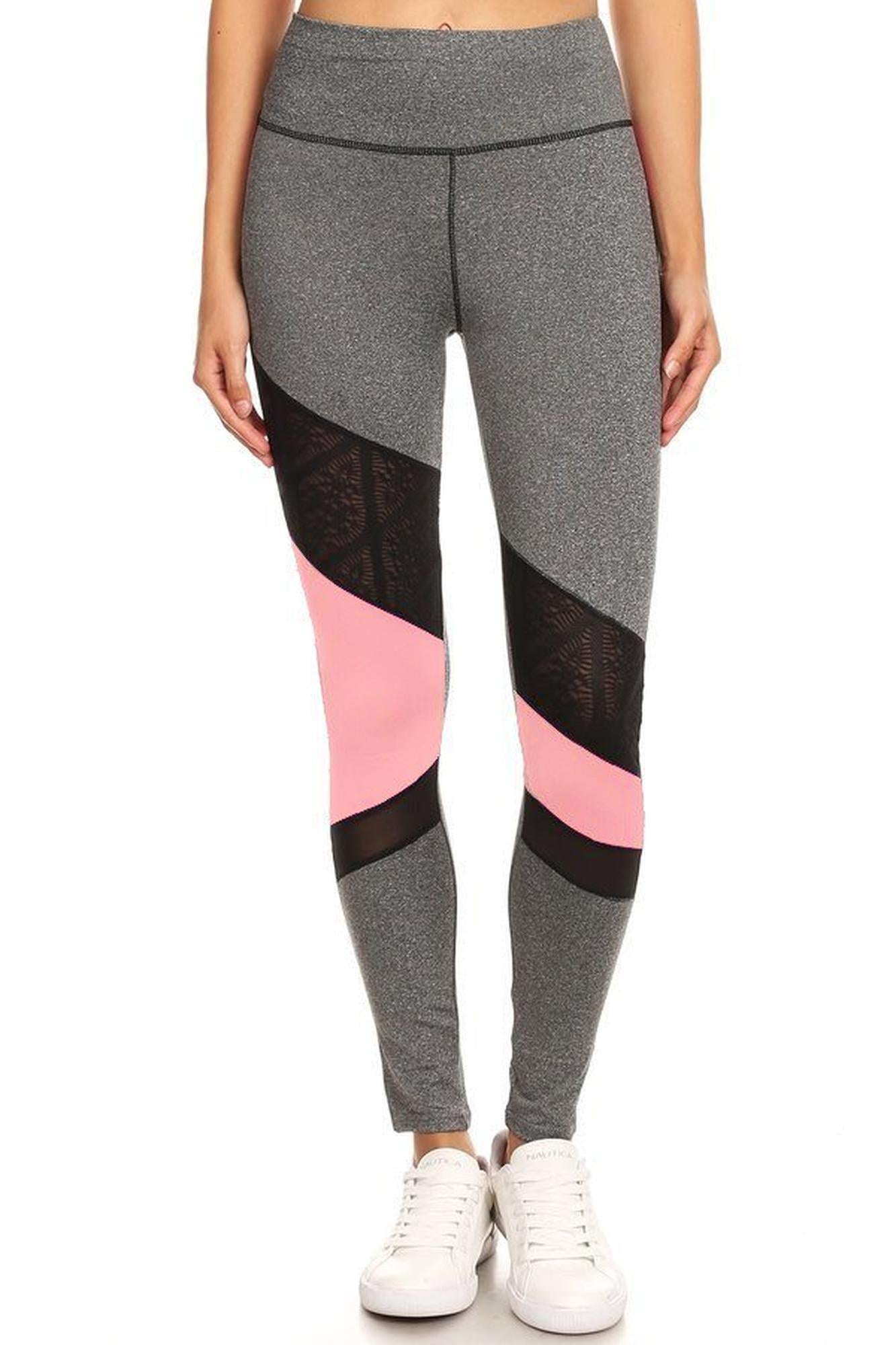 Premium Triangular Mesh Panel Workout Leggings