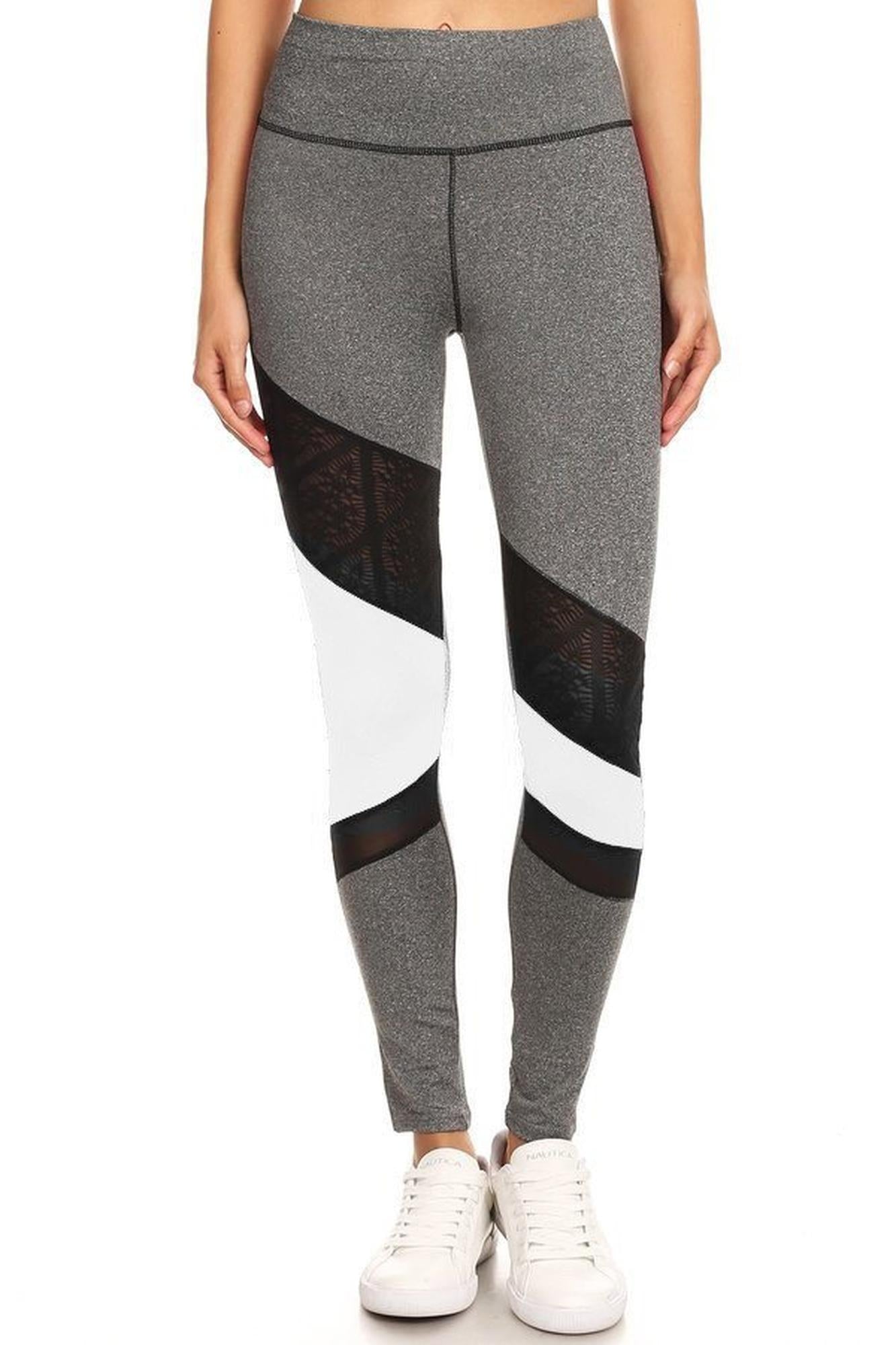Premium Triangular Mesh Panel Workout Leggings