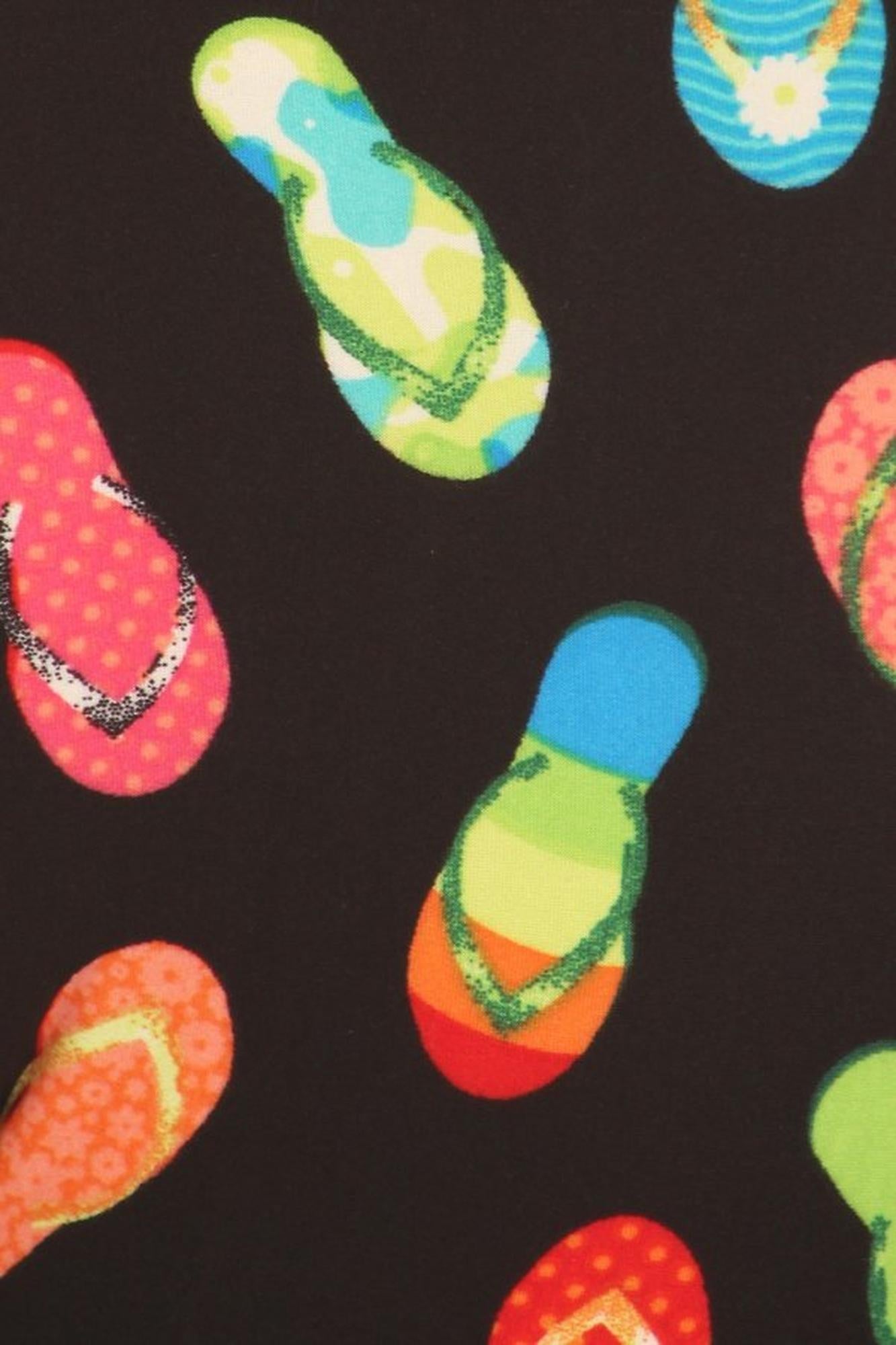 Buttery Soft Summer Beach Sandals High Waisted Leggings (One Size Regular,Black)