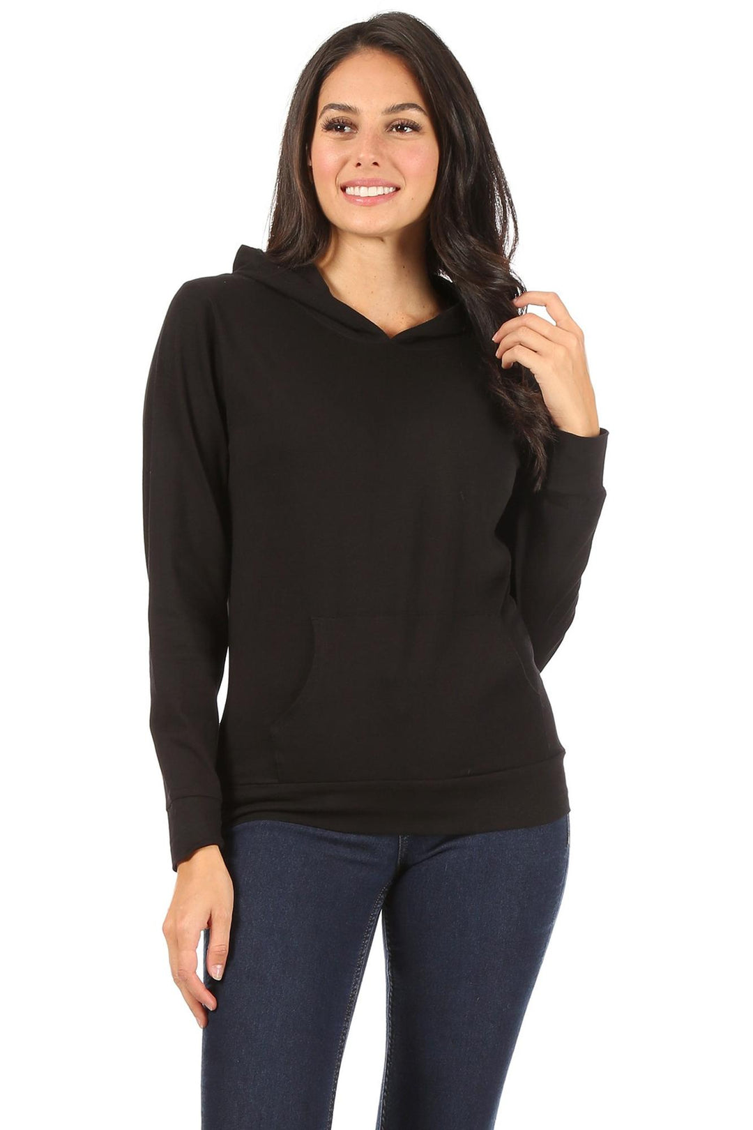 Solid Basic Cotton Pullover Hoodie