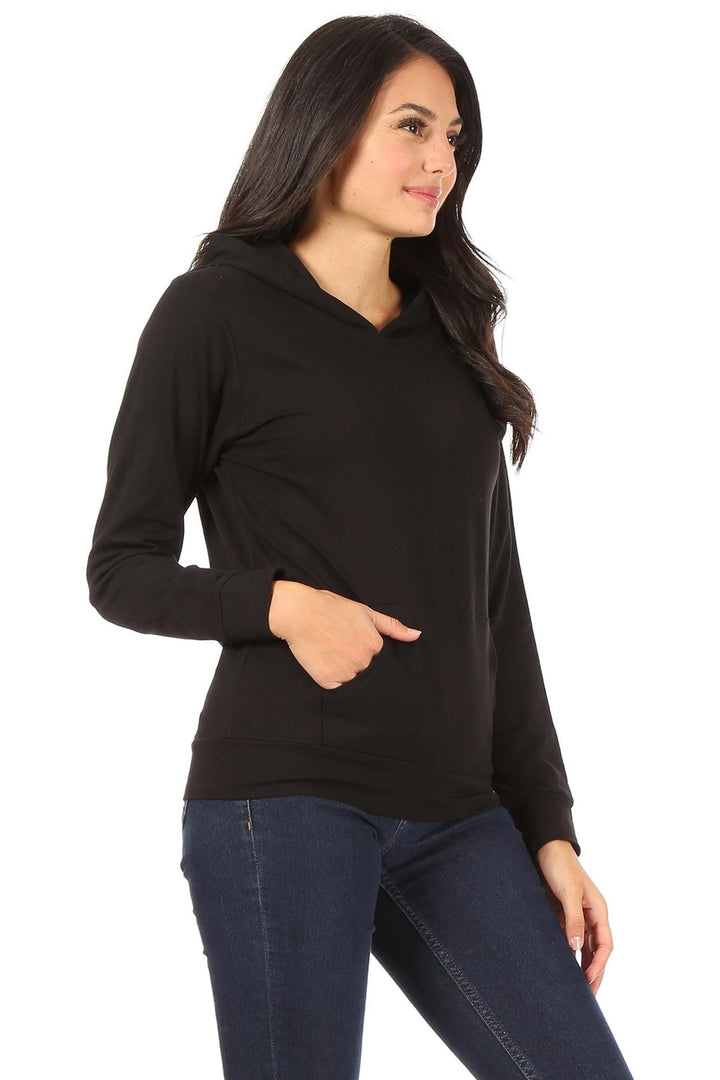 Solid Basic Cotton Pullover Hoodie