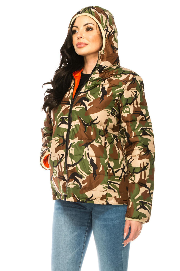 Women's Camouflage Winter Puffer Down Jacket