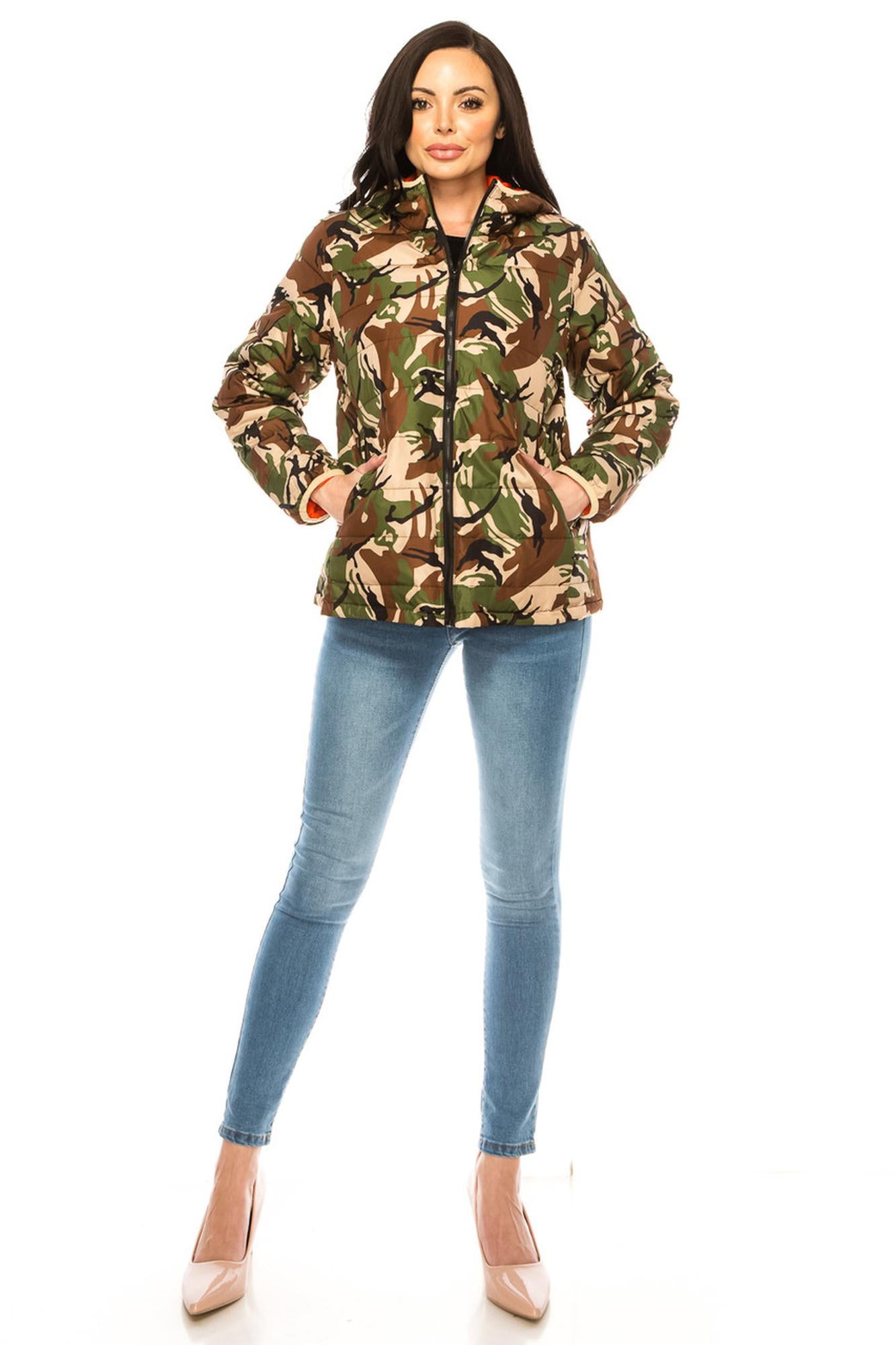 Women's Camouflage Winter Puffer Down Jacket