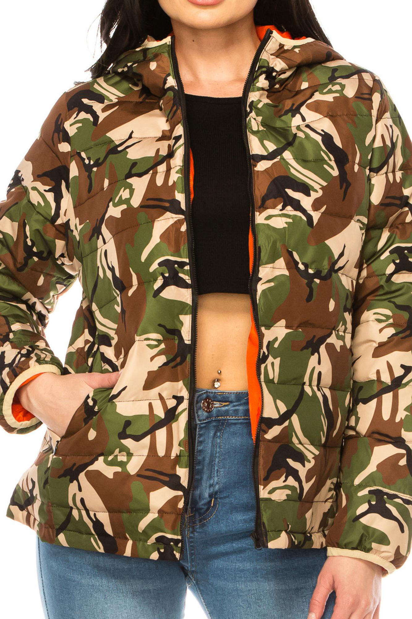 Women's Camouflage Winter Puffer Down Jacket