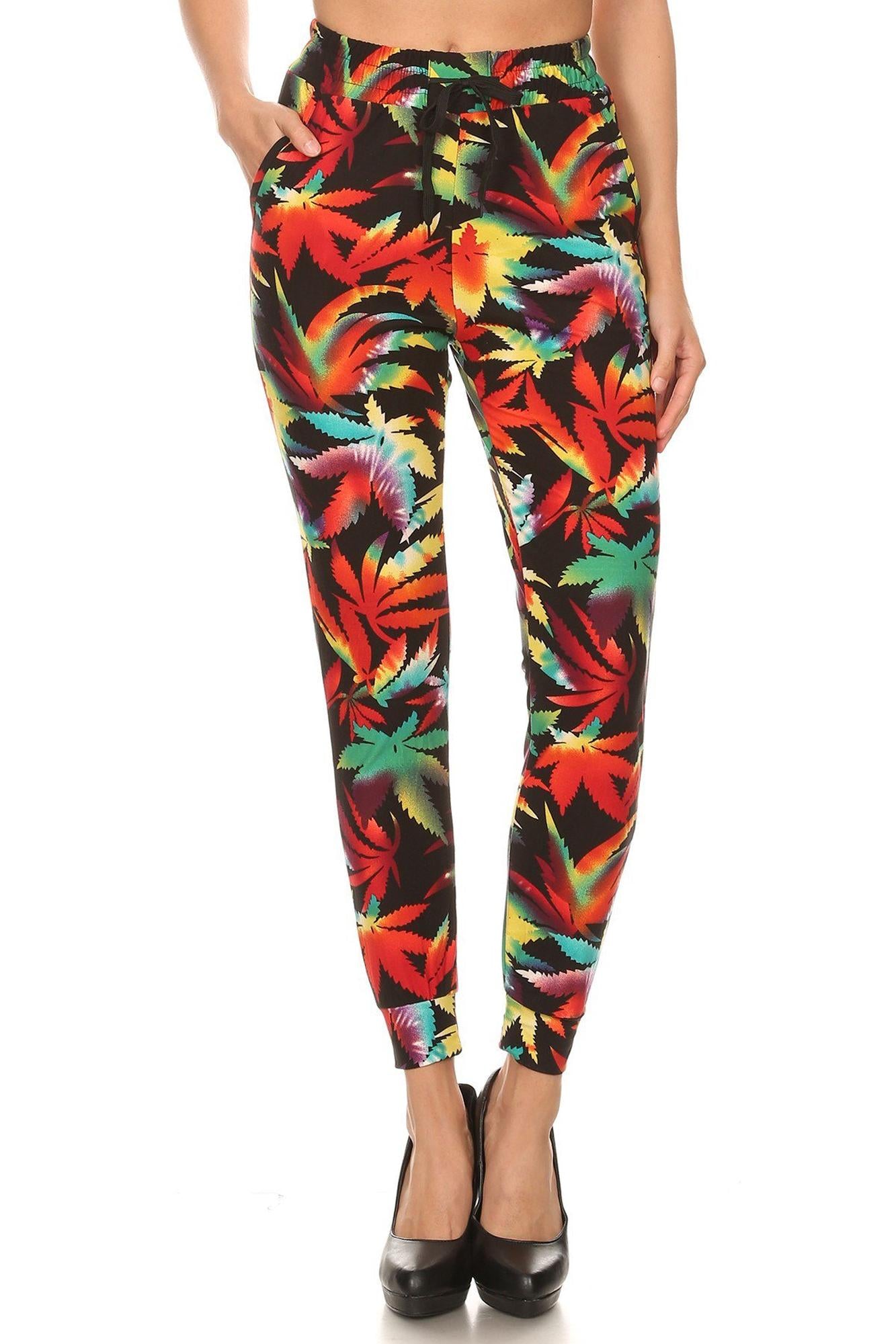 Buttery Smooth Rainbow Marijuana Joggers