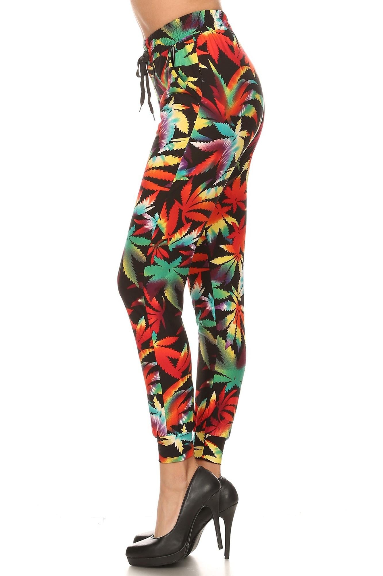 Buttery Smooth Rainbow Marijuana Joggers