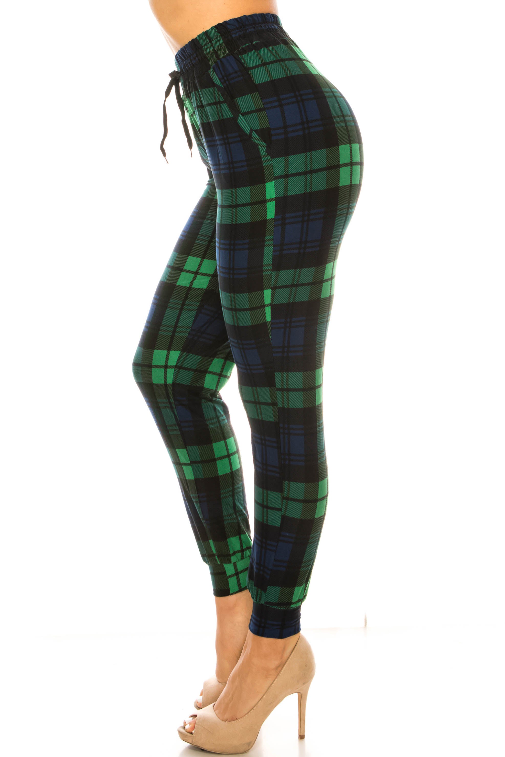 Buttery Smooth Green Plaid Joggers