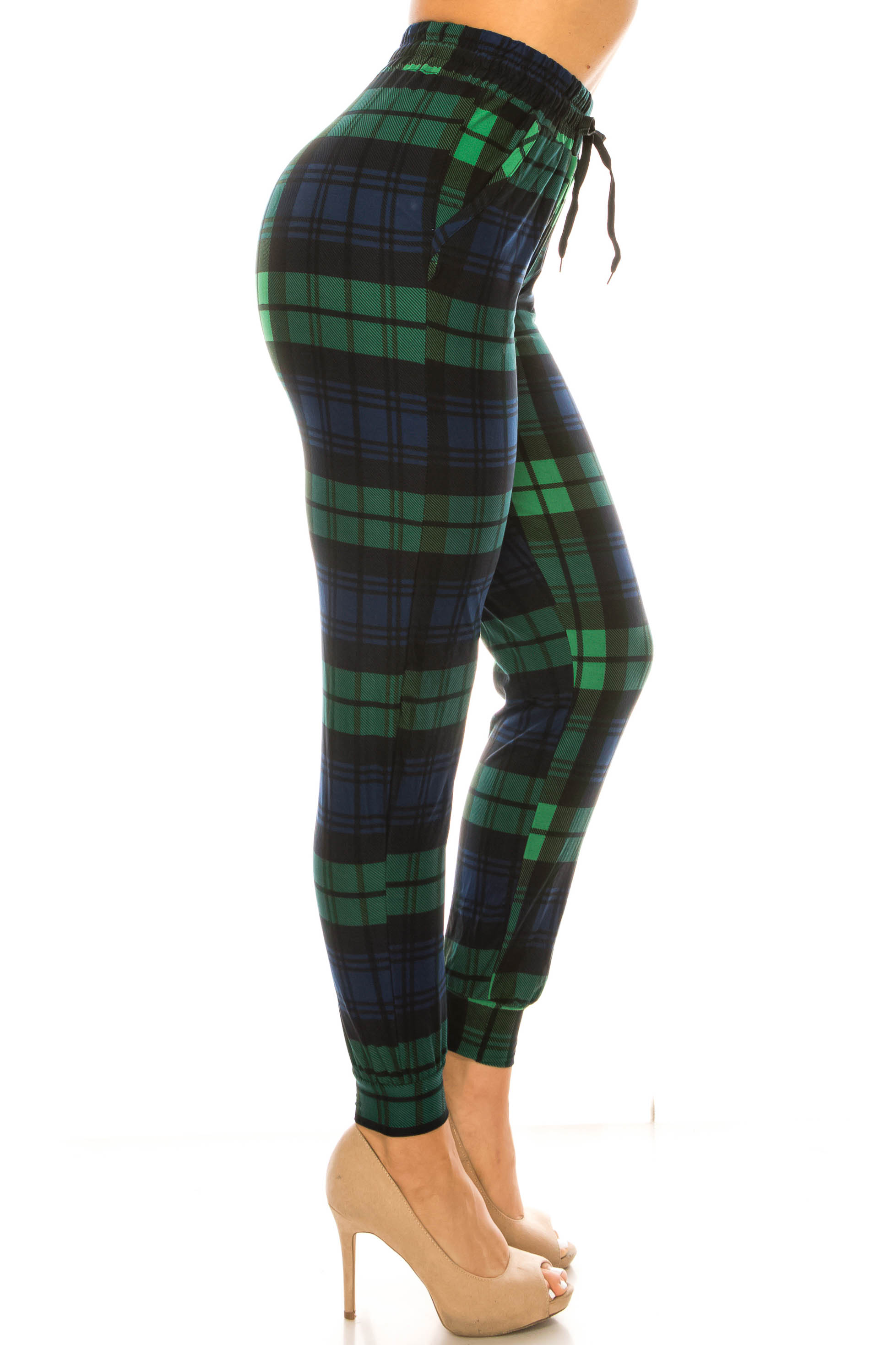 Buttery Smooth Green Plaid Joggers