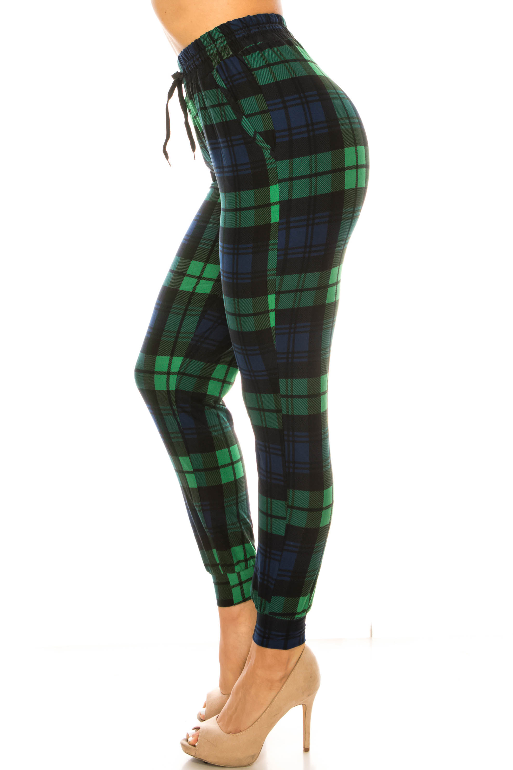 Buttery Smooth Green Plaid Joggers
