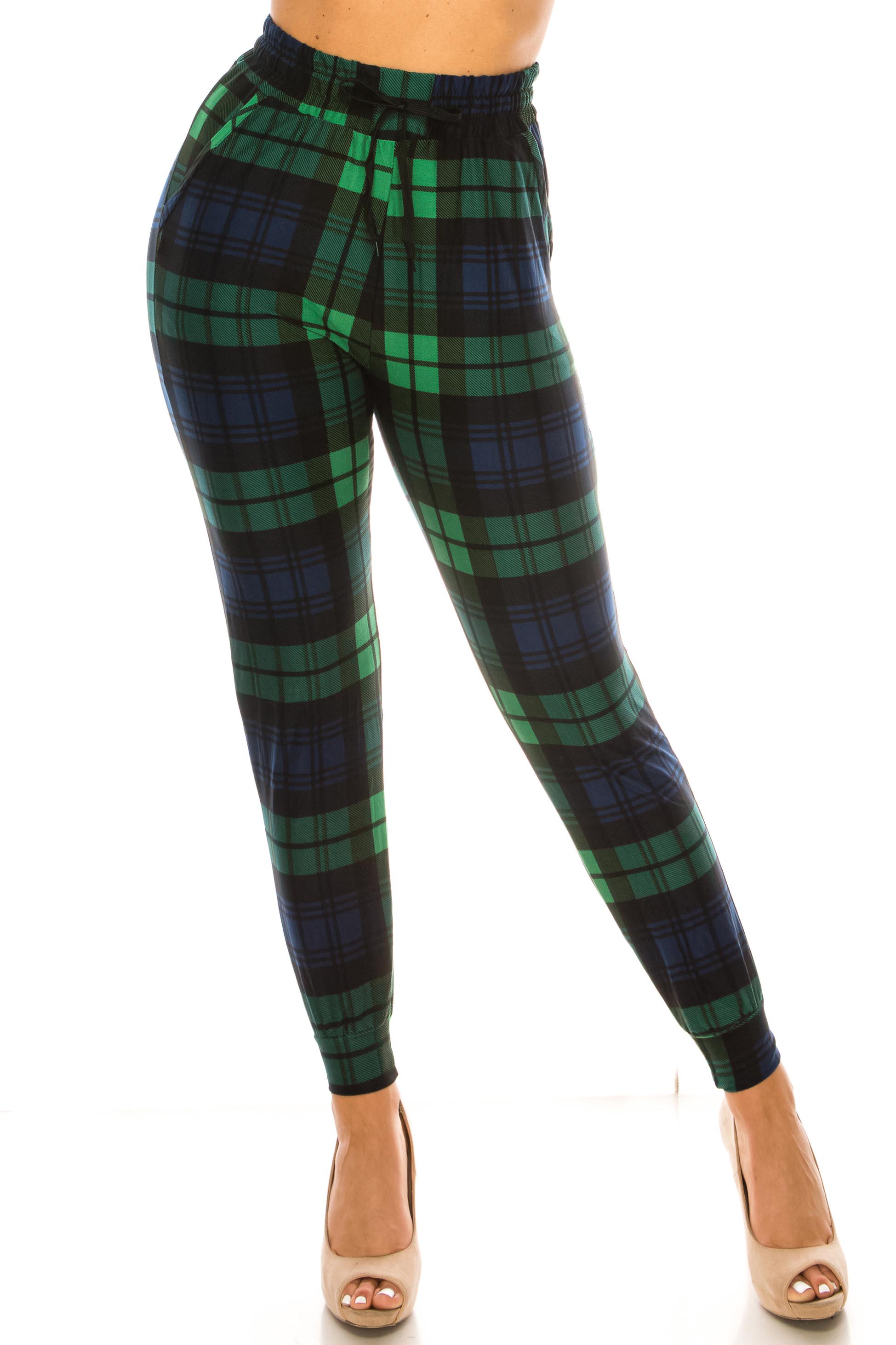 Buttery Smooth Green Plaid Joggers